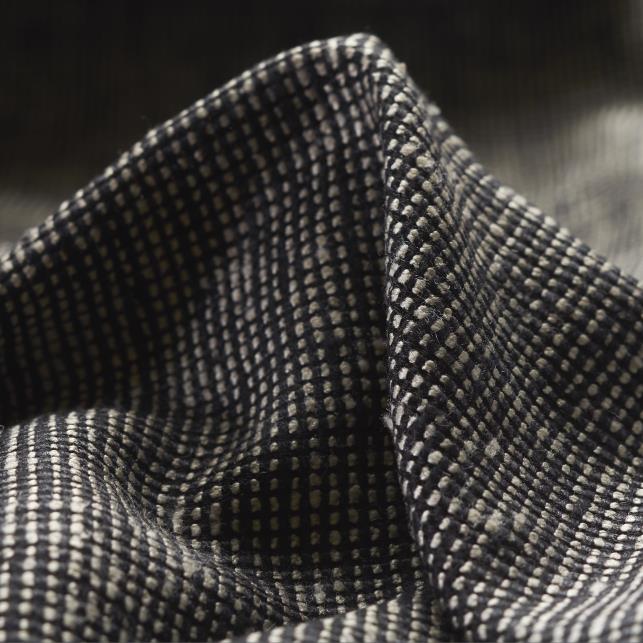 Baumwolle, Seide, Micro Design, Antique White&Raven Black