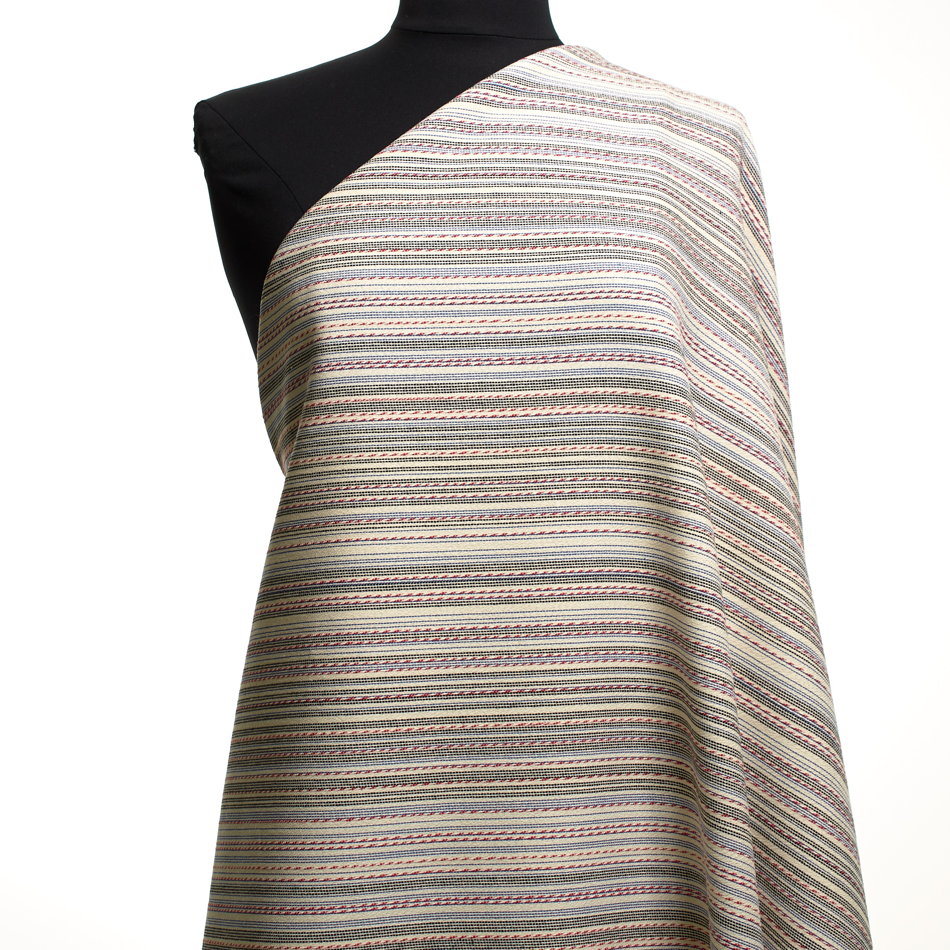 Cotton, Stripes, Brilliant White&Savvy Red