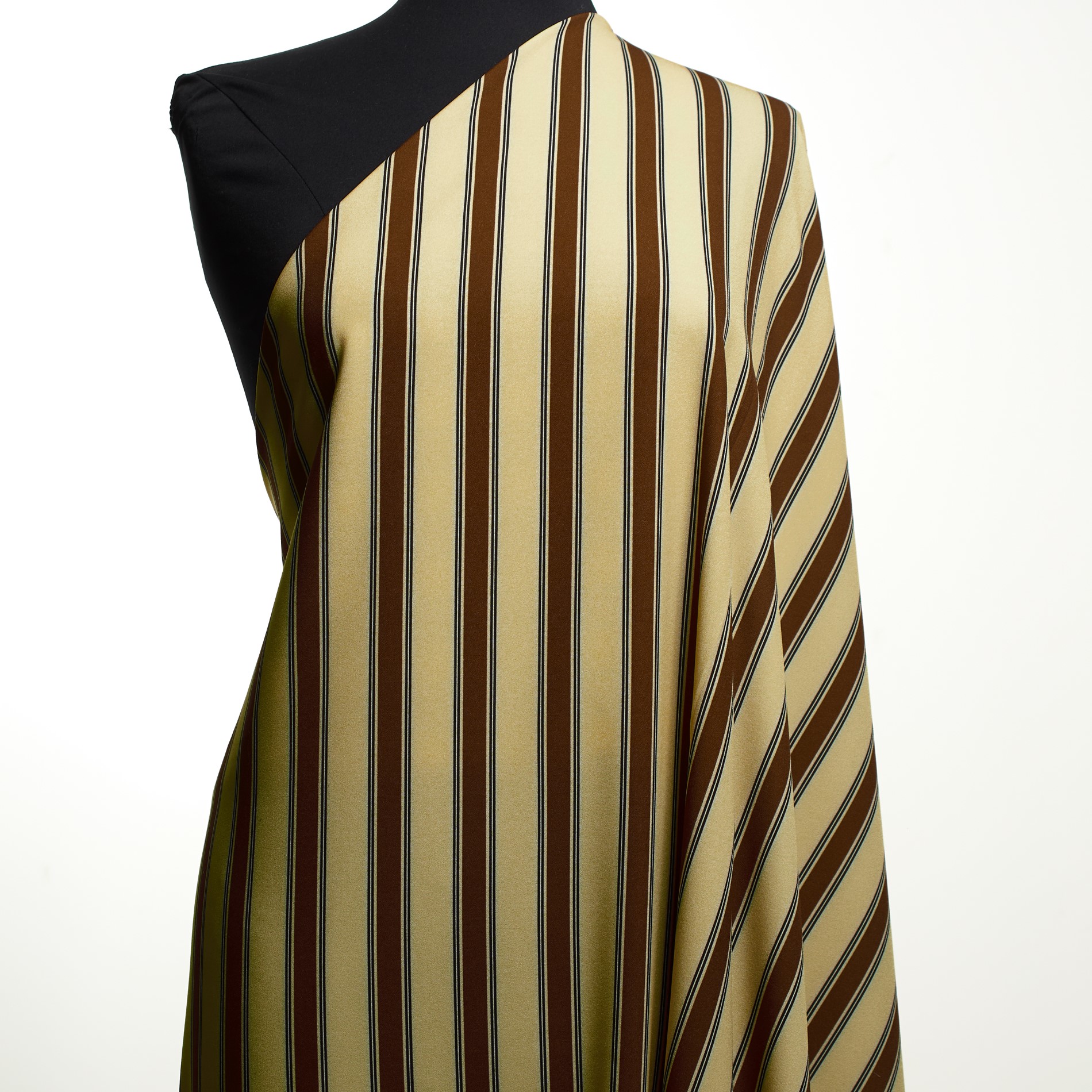 CRÊPE DE CHINE, STRIPES, ELASTIC, ENDIVE&TOFFEE
