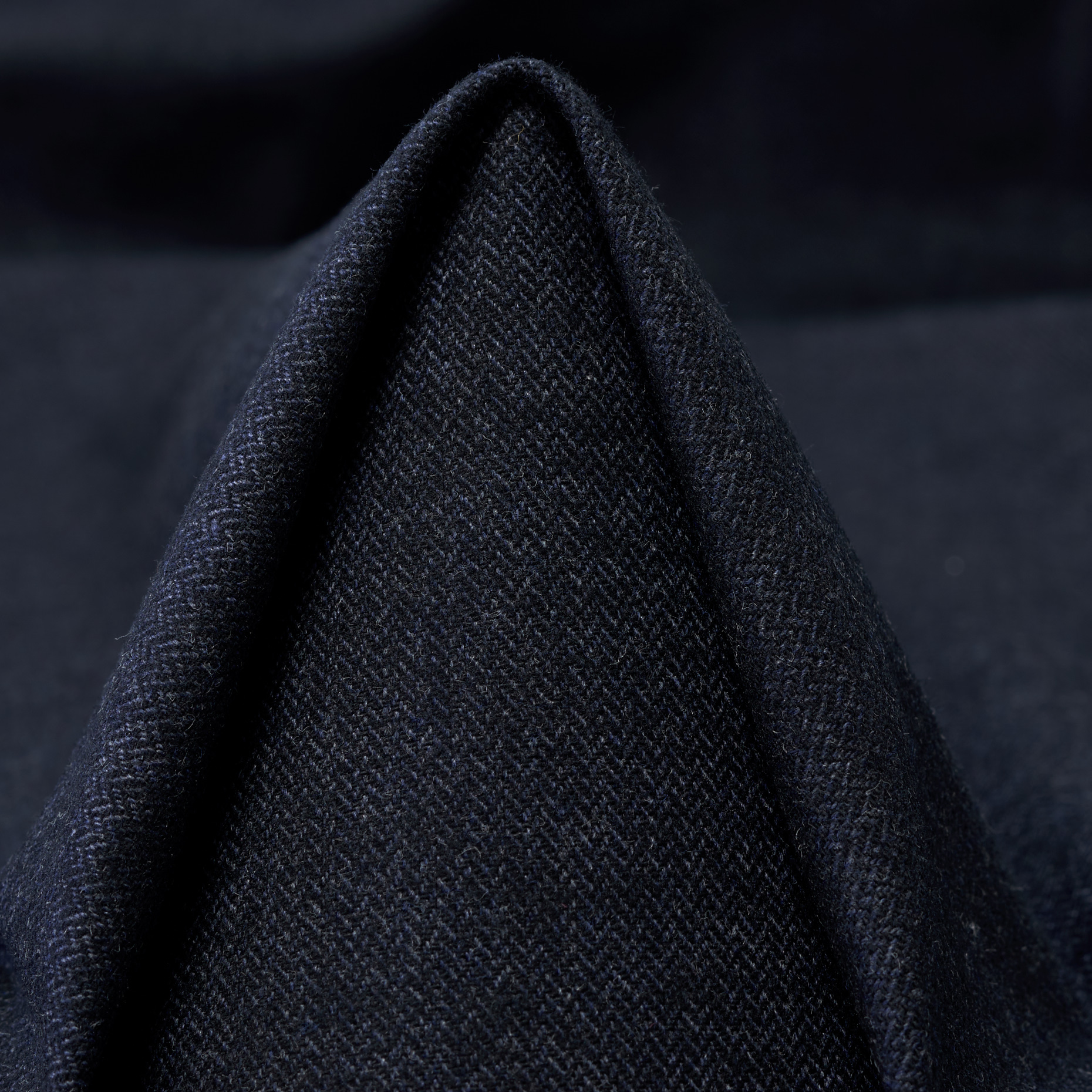 HERRINGBONE, COTTON, MELANGE, DARK NAVY