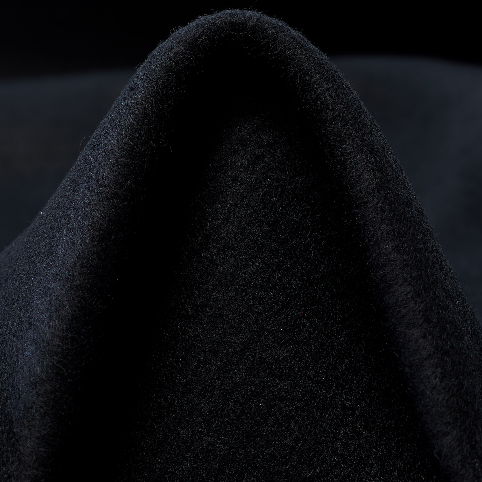 Loden, Virgin Wool, Stiff, Jet Black