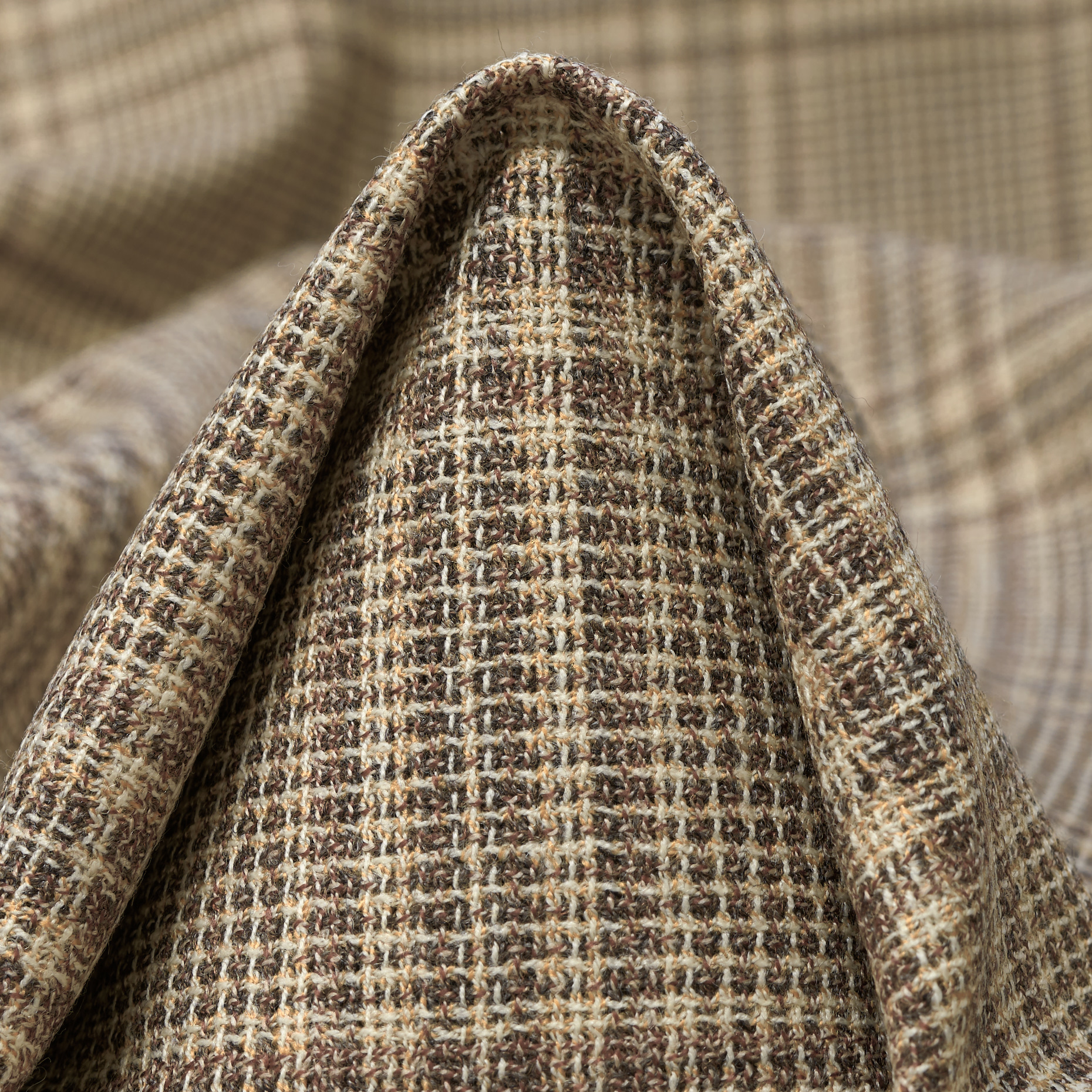 Virgin Wool, Check, Antique White&Safari