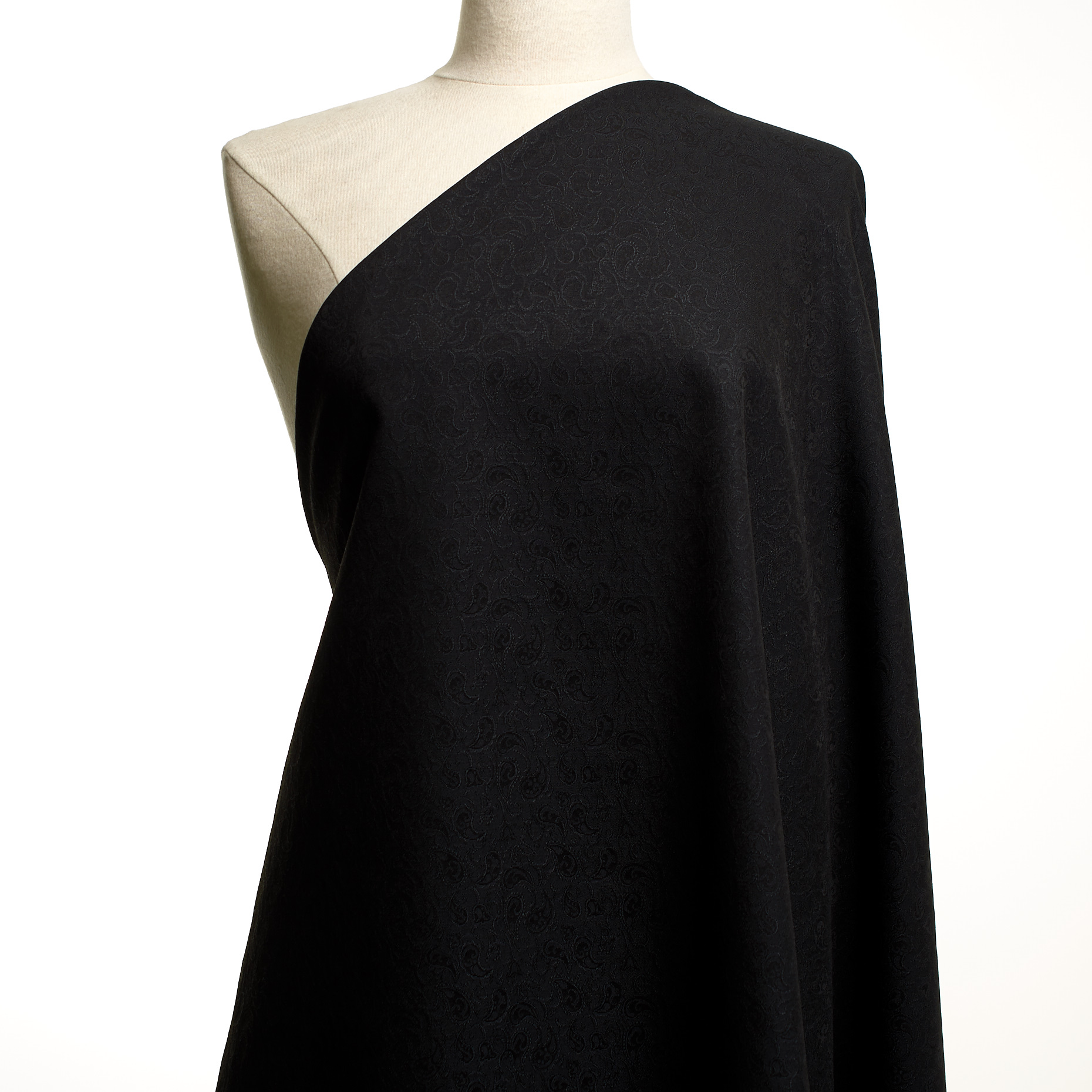 JACQUARD, WOOL, ELASTIC, JET BLACK