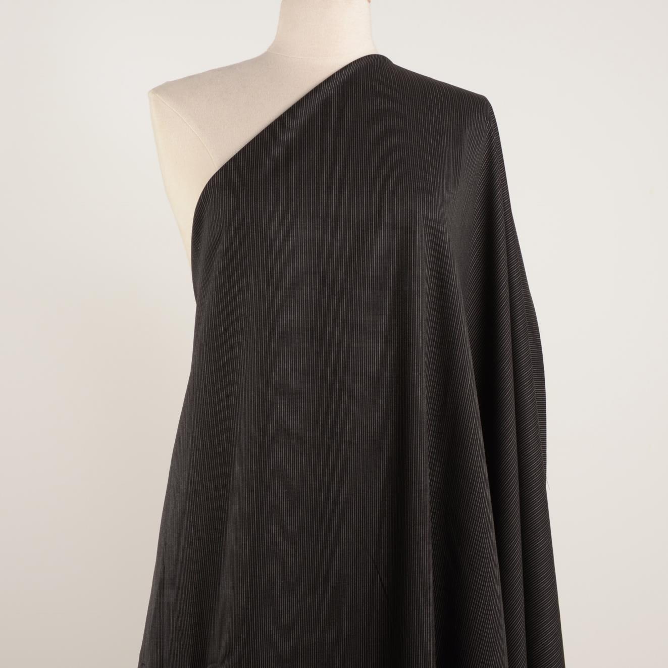 Cool Wool, Nadelstreifen, Raven Black