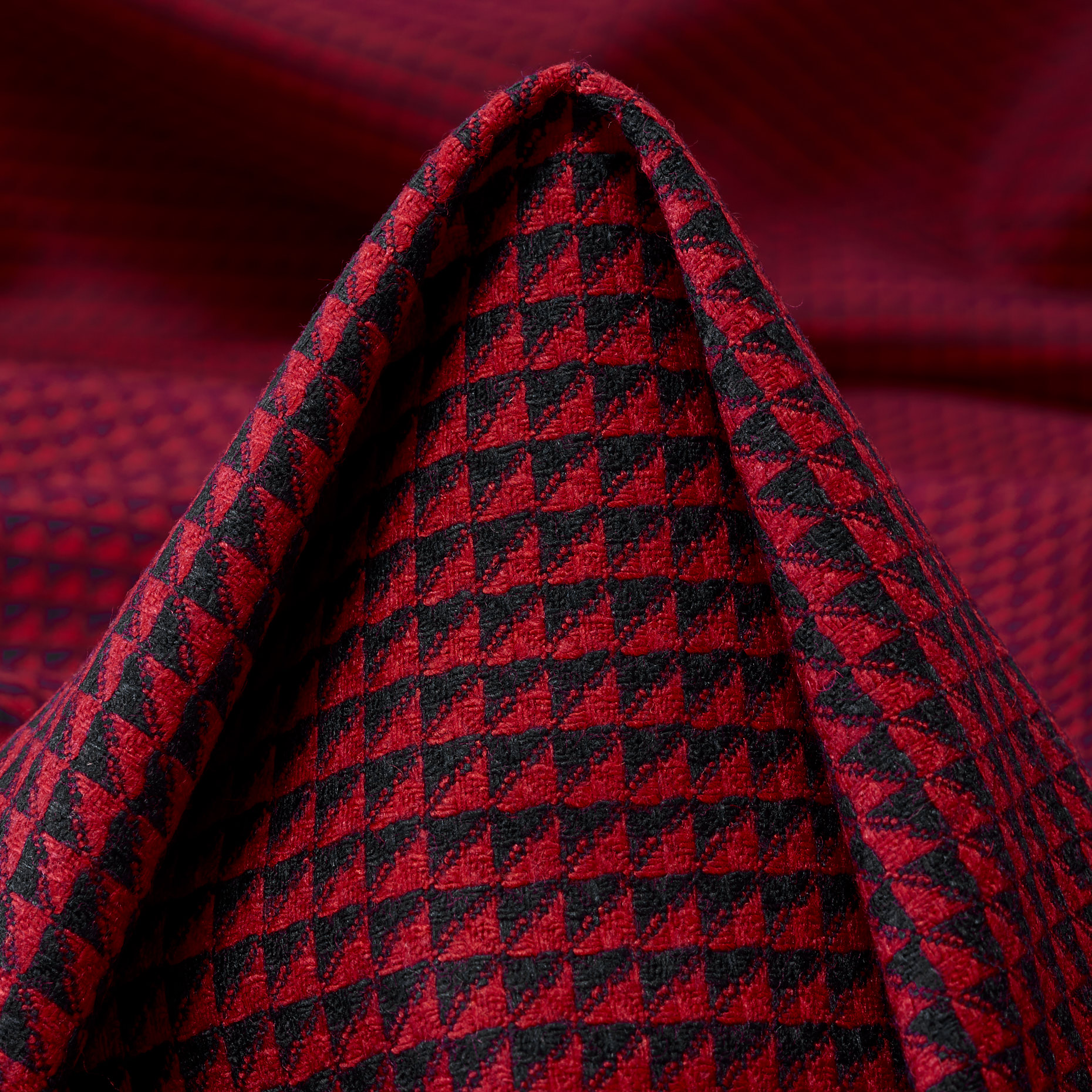 Jacquard, Lana Viscosa, Cherry Red&Midnight Blue (F000031498)