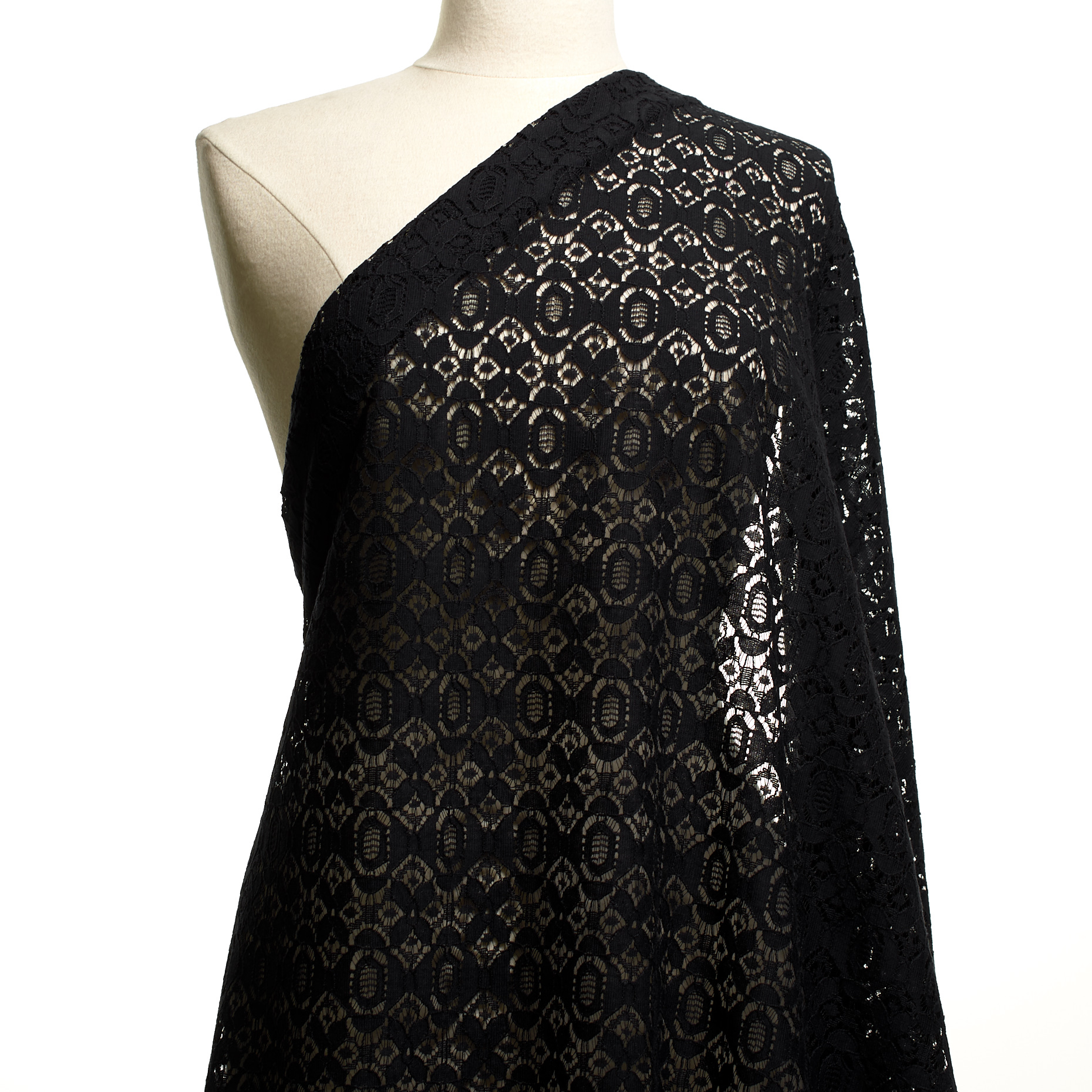 LACE, COTTON, PRINTED, RAVEN BLACK