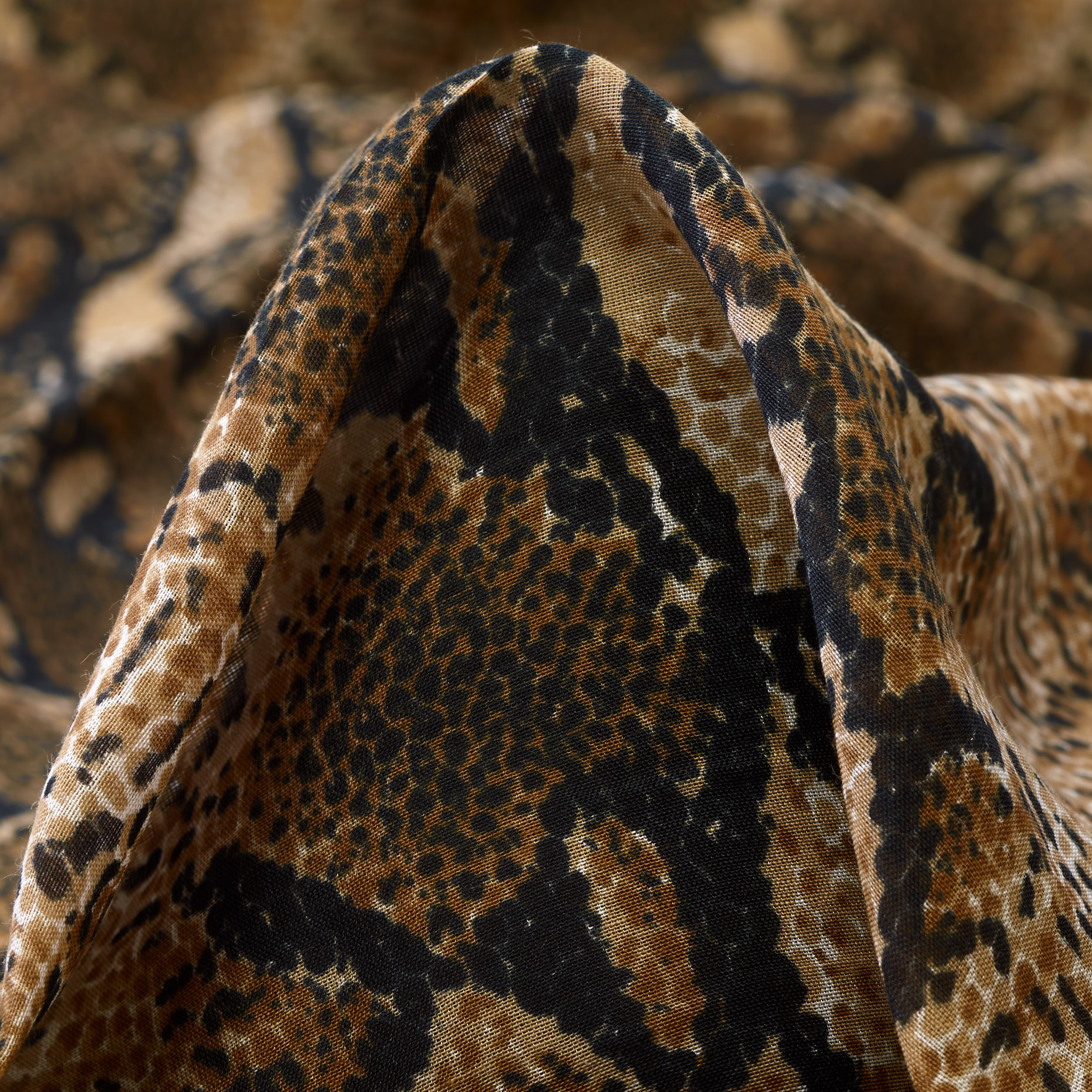 Chiffon, Seta, Animalier, Toffee