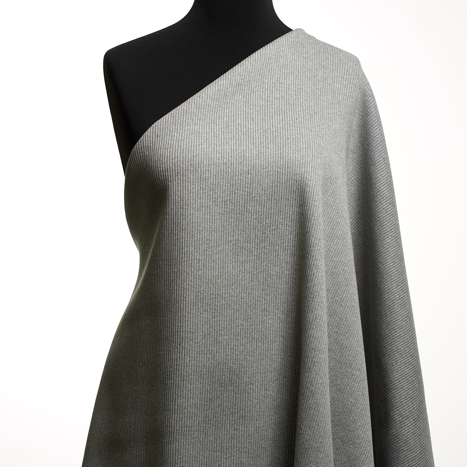 Prążkowany jersey, Bawełna, Stretch, Mirage Gray