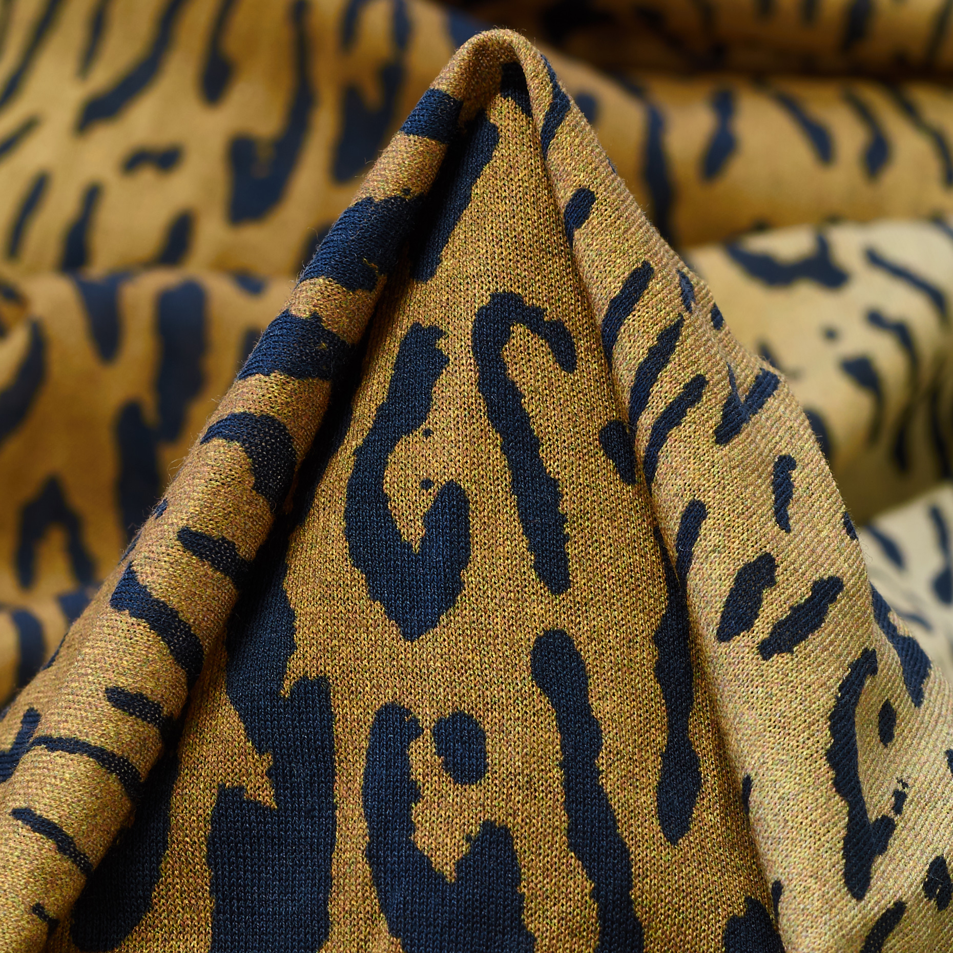 Jersey, Animalier, Cotone, Ecru Olive&Dusty Yellow (F000040751)