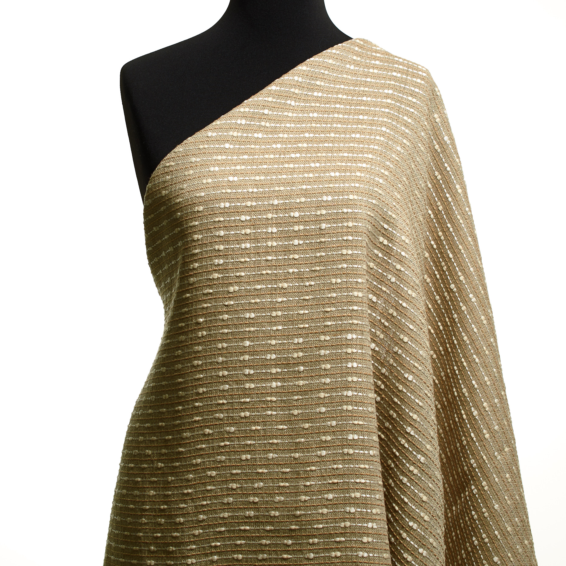 Jacquard, Lino, Misto Cotone, Brown Rice&Snow White