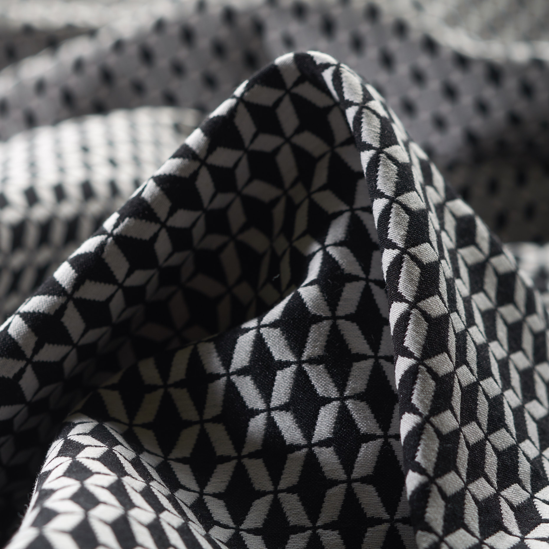 Jacquard, Cotone, Ivory&Raven Black