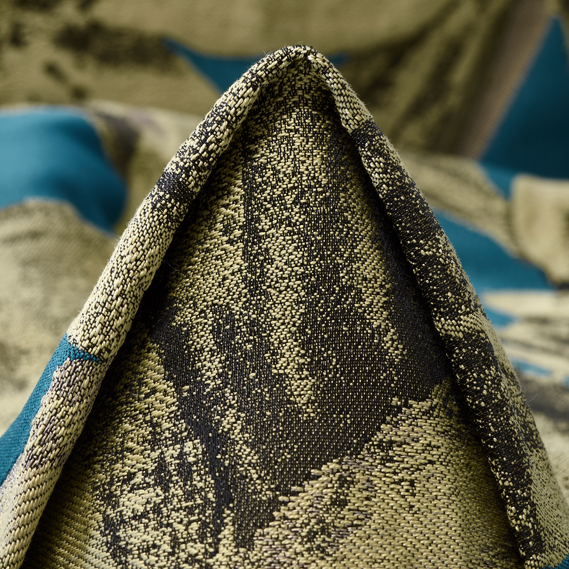 Jacquard, Cotone, Misto Viscosa, Pagoda Blue&Mojave Desert
