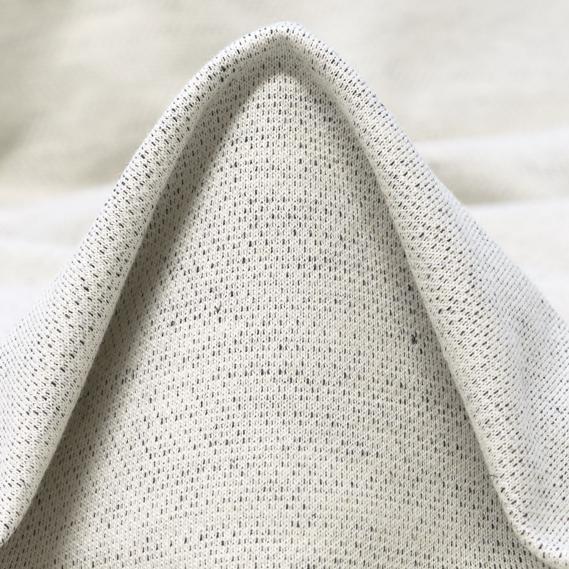 JERSEY, COTTON, MELANGE, VAPOROUS GRAY&BLACK SAND