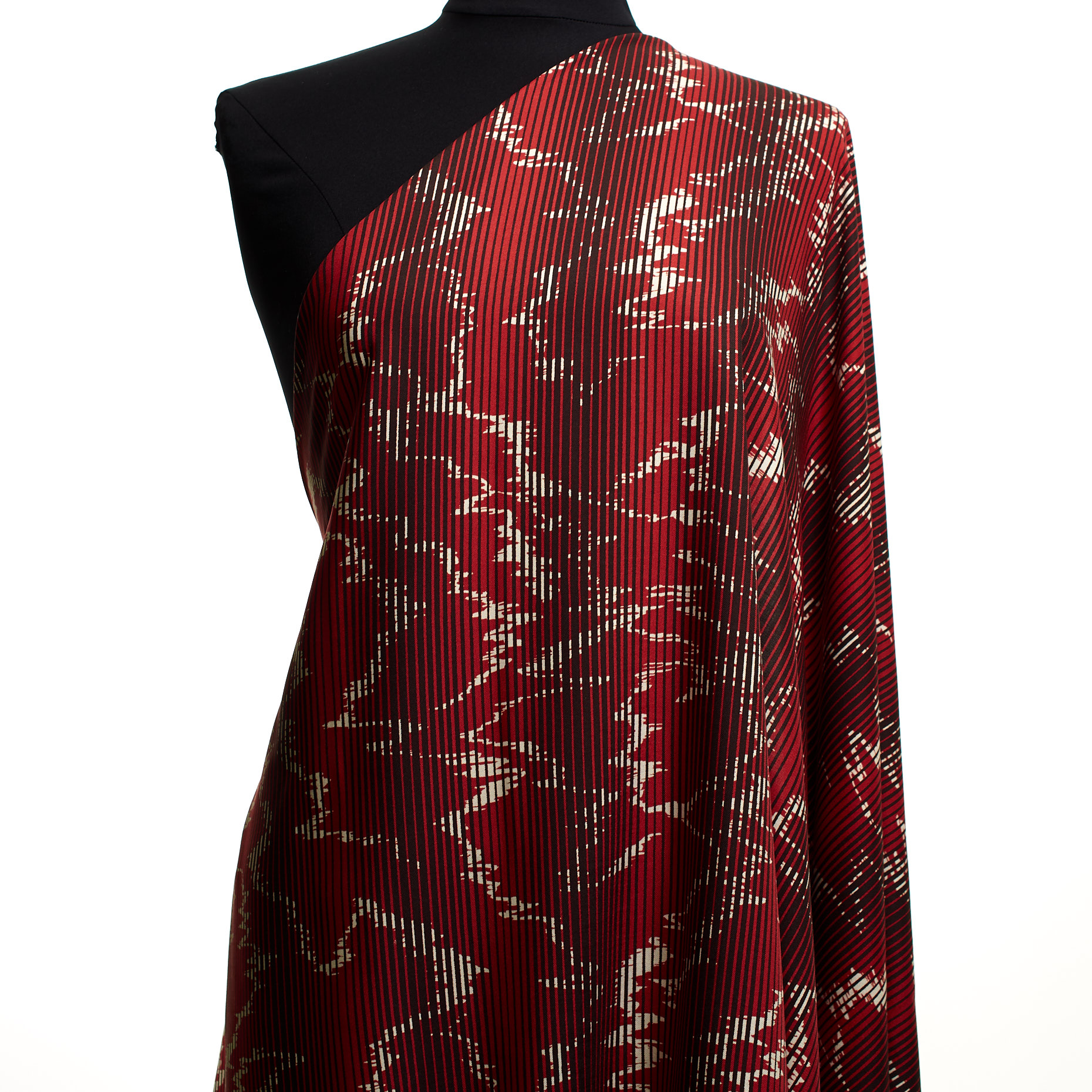 Viscose, Printed, Lava Falls&Black Ink