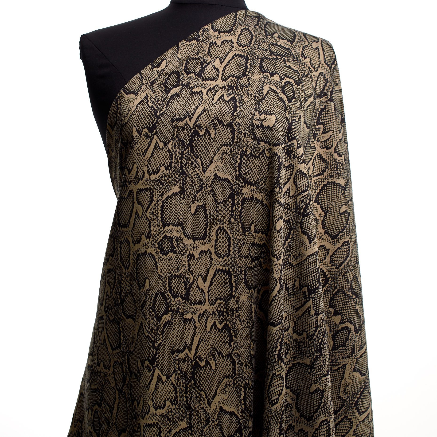 Cupro, Cotton, Printed, Oyster Gray&Raven Black