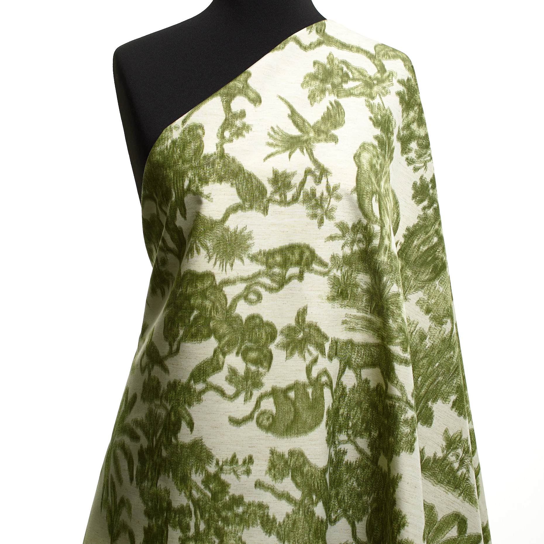 JACQUARD, CHINÉ, LINEN BLEND, WHITE ONYX&MISTLETOE