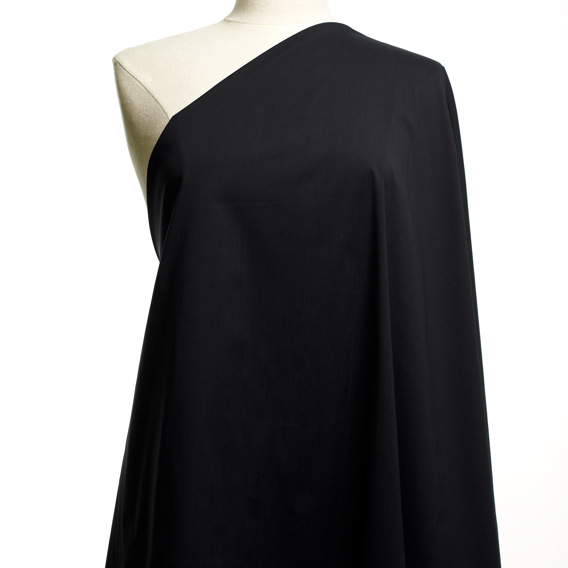 Popeline, Cotone, Stretch, Raven Black