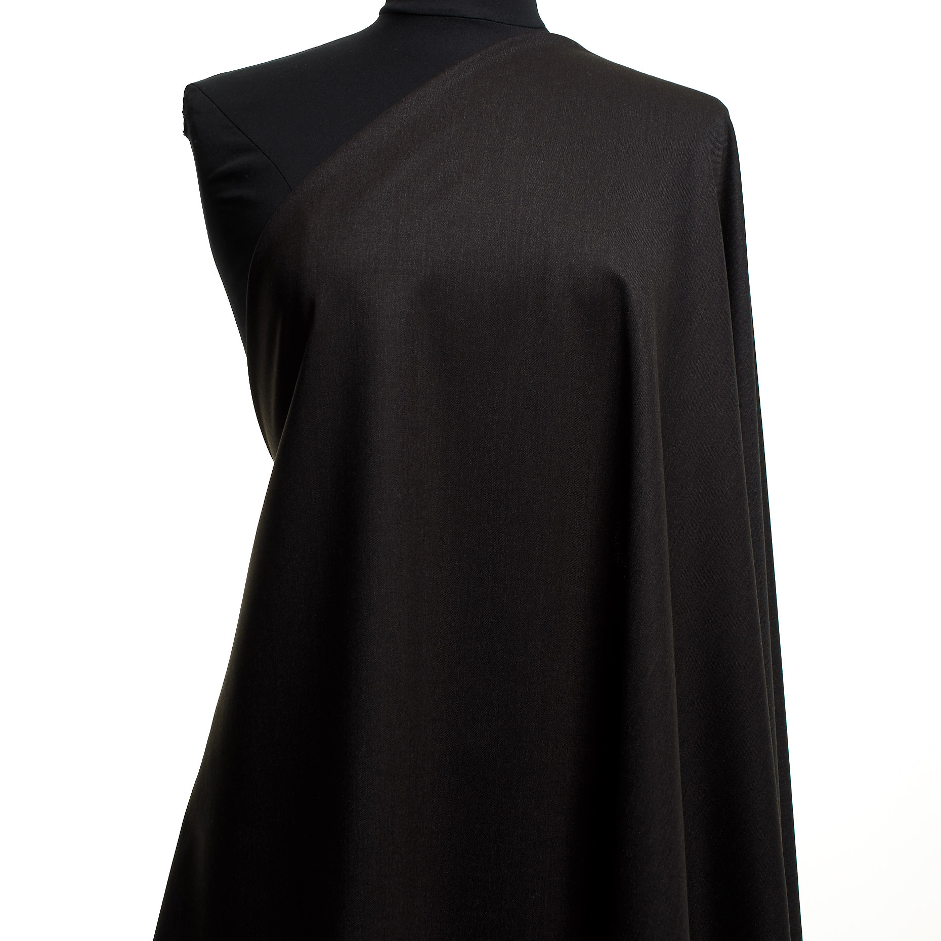 Twill, Virgin Wool, Elastic, Black Coffee