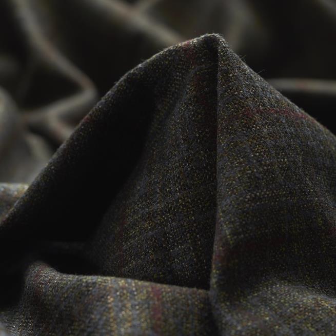 VIRGIN WOOL, VISCOSE, CHECK, KALAMATA