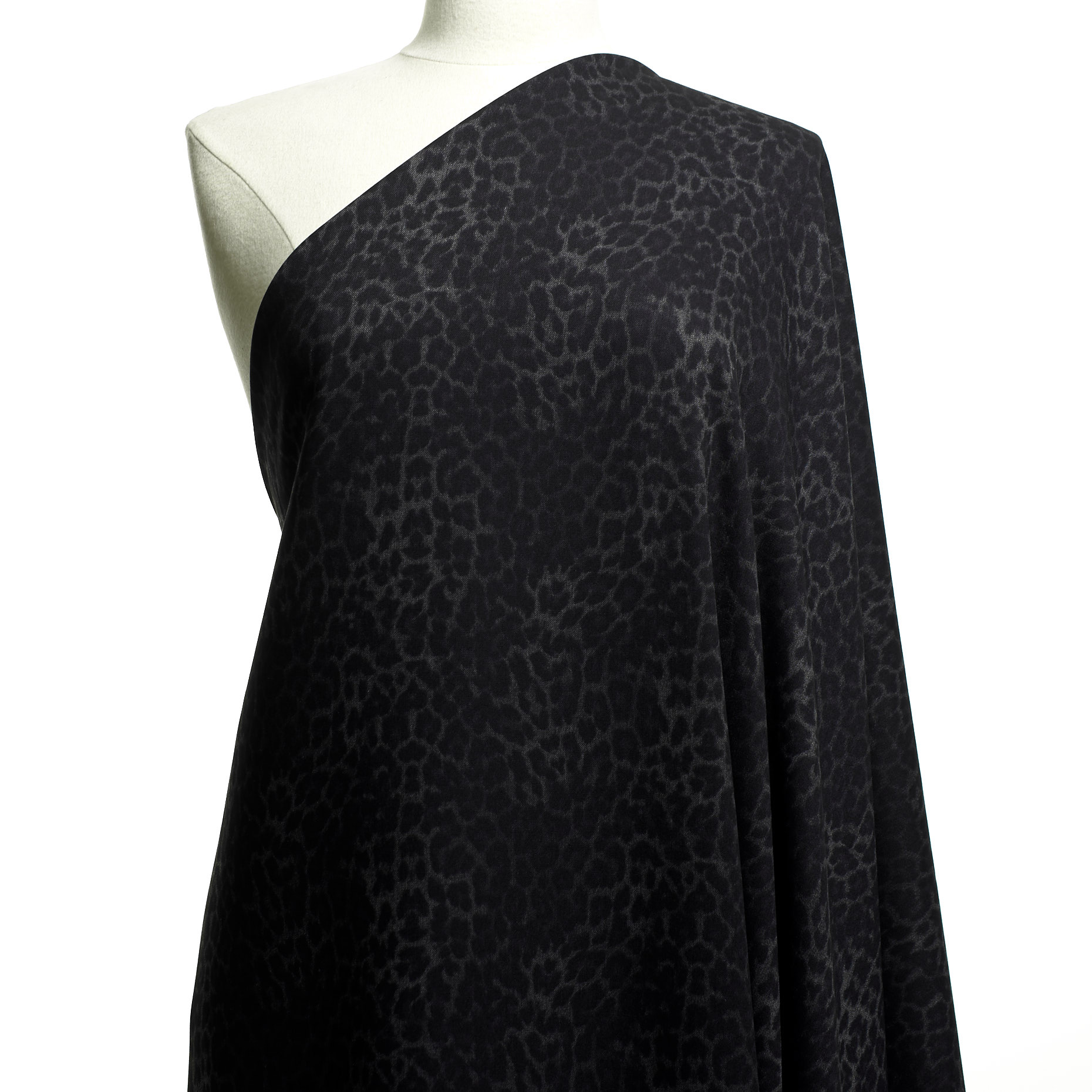 Twill, Viscose, Animal, Blackened Pearl