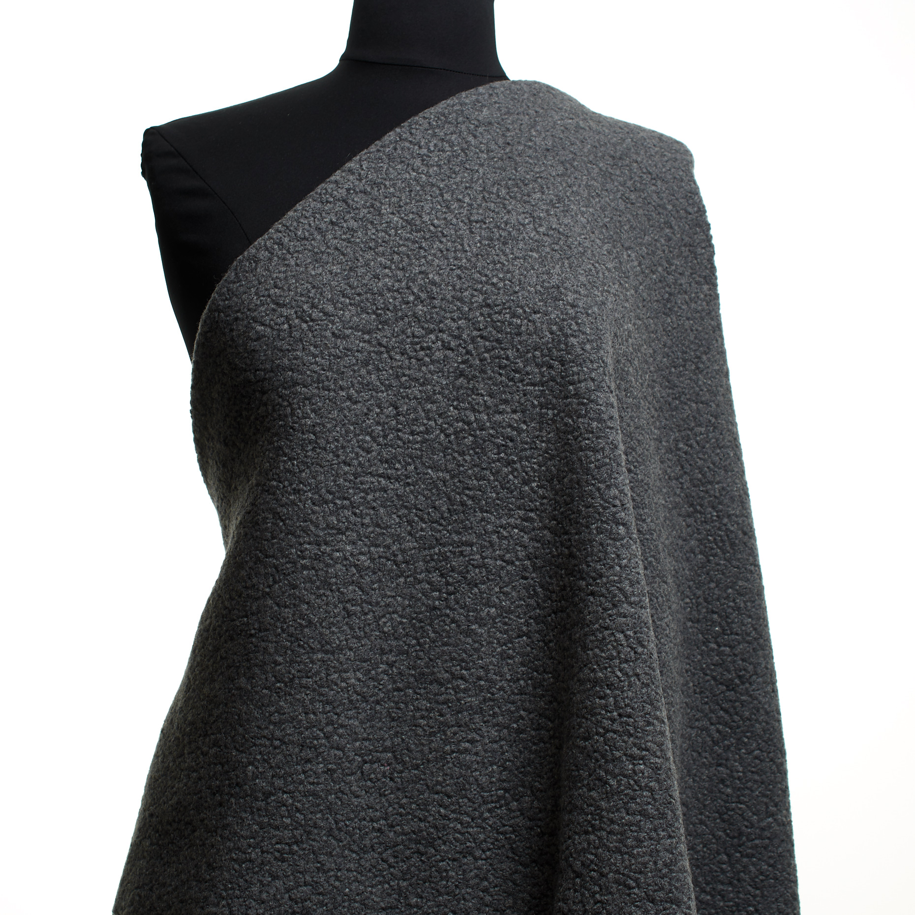 ТРИКОТАЖНЫЕ, Букле, Шерсть, Steel Gray