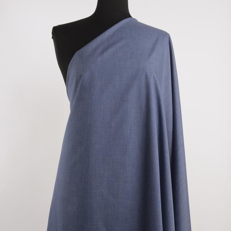 Flanela, Mieszanka bawełny, Melange, Indigo Blue