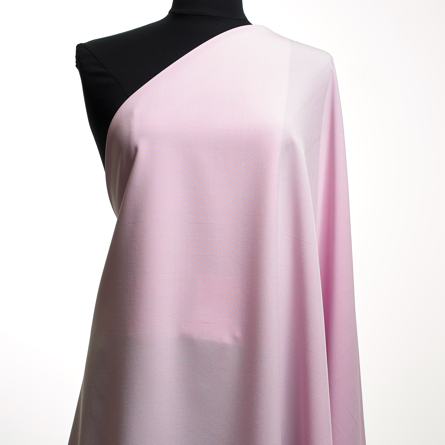 Crêpe, Check, Shimmering, Chalk Pink&Brilliant White
