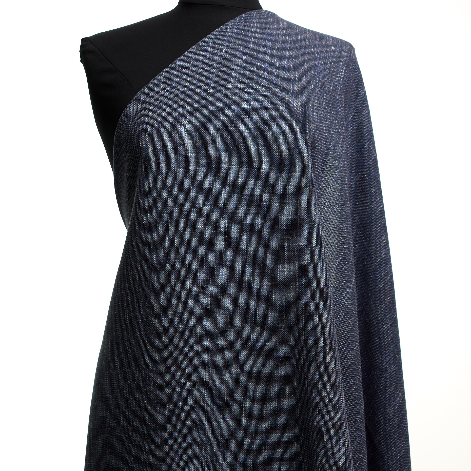 Wełna dziewicza, Mieszanka lnu, Melange, Blue Indigo