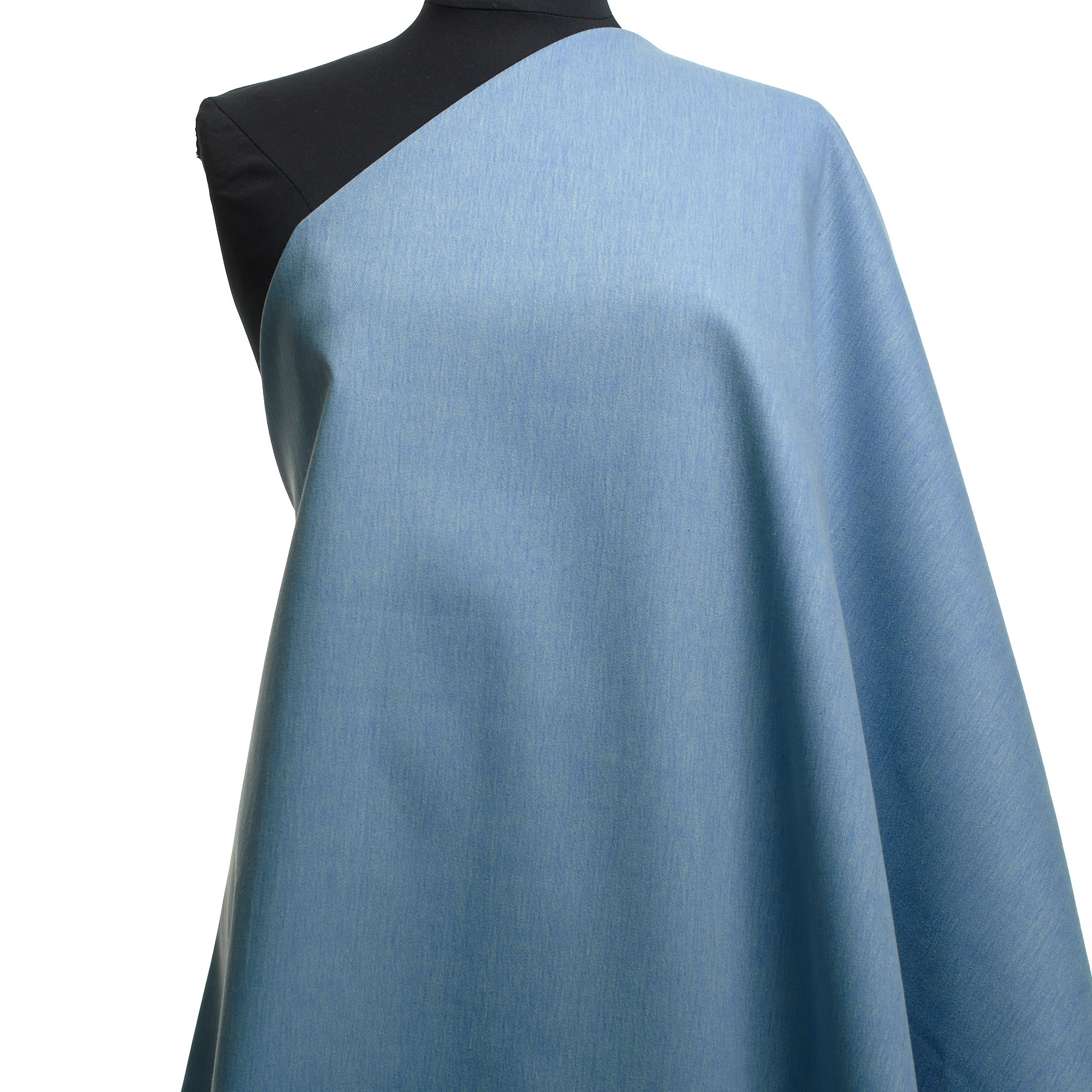 Twill, Cotton, Stiff, Blue Fog