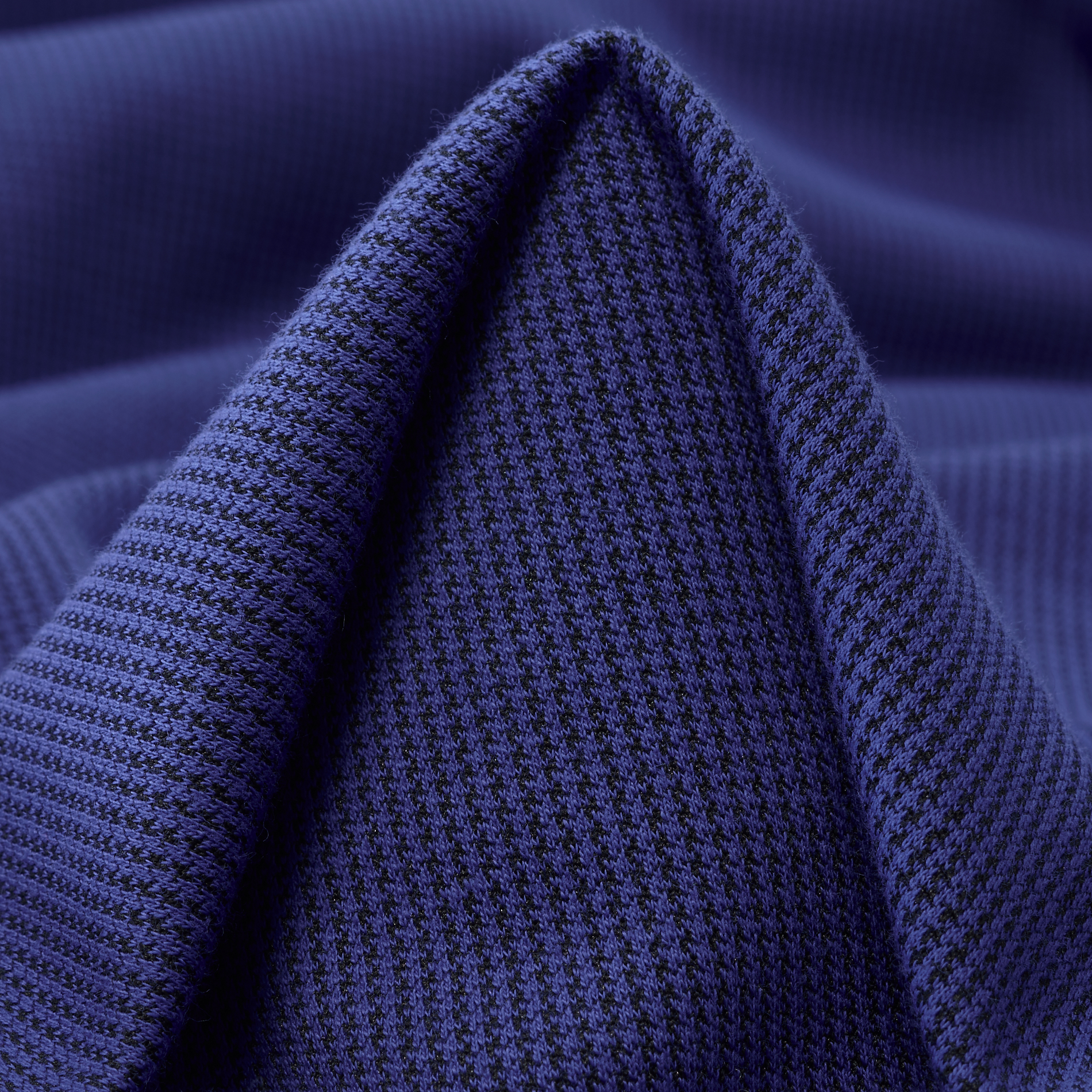 Jersey, Jacquard, Pied de Poule, Atomic Blue
