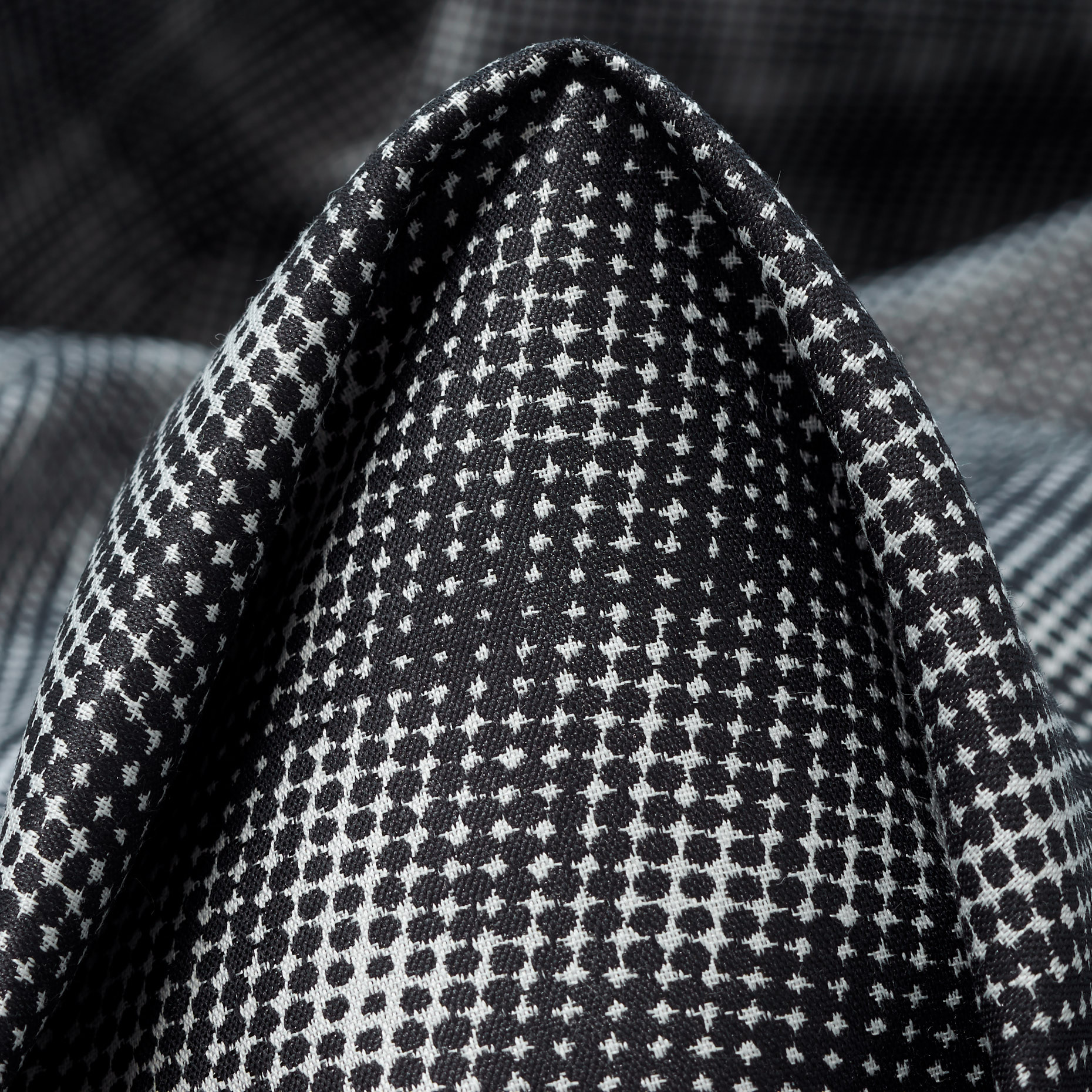 JACQUARD, DOUBLE, COTTON, SNOW WHITE&GRAPHITE