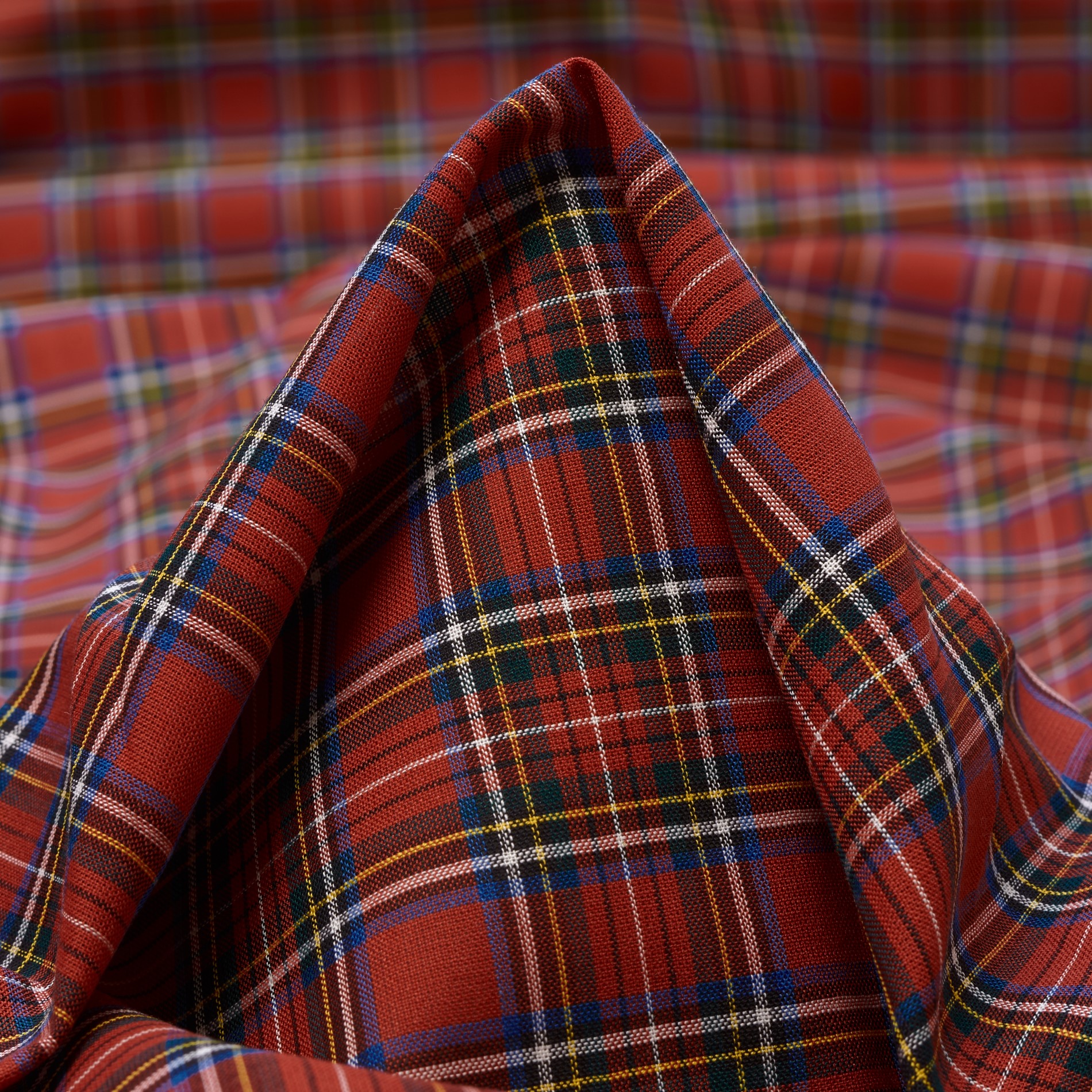 Batyst, Bawełna, Tartan, Cherry Red