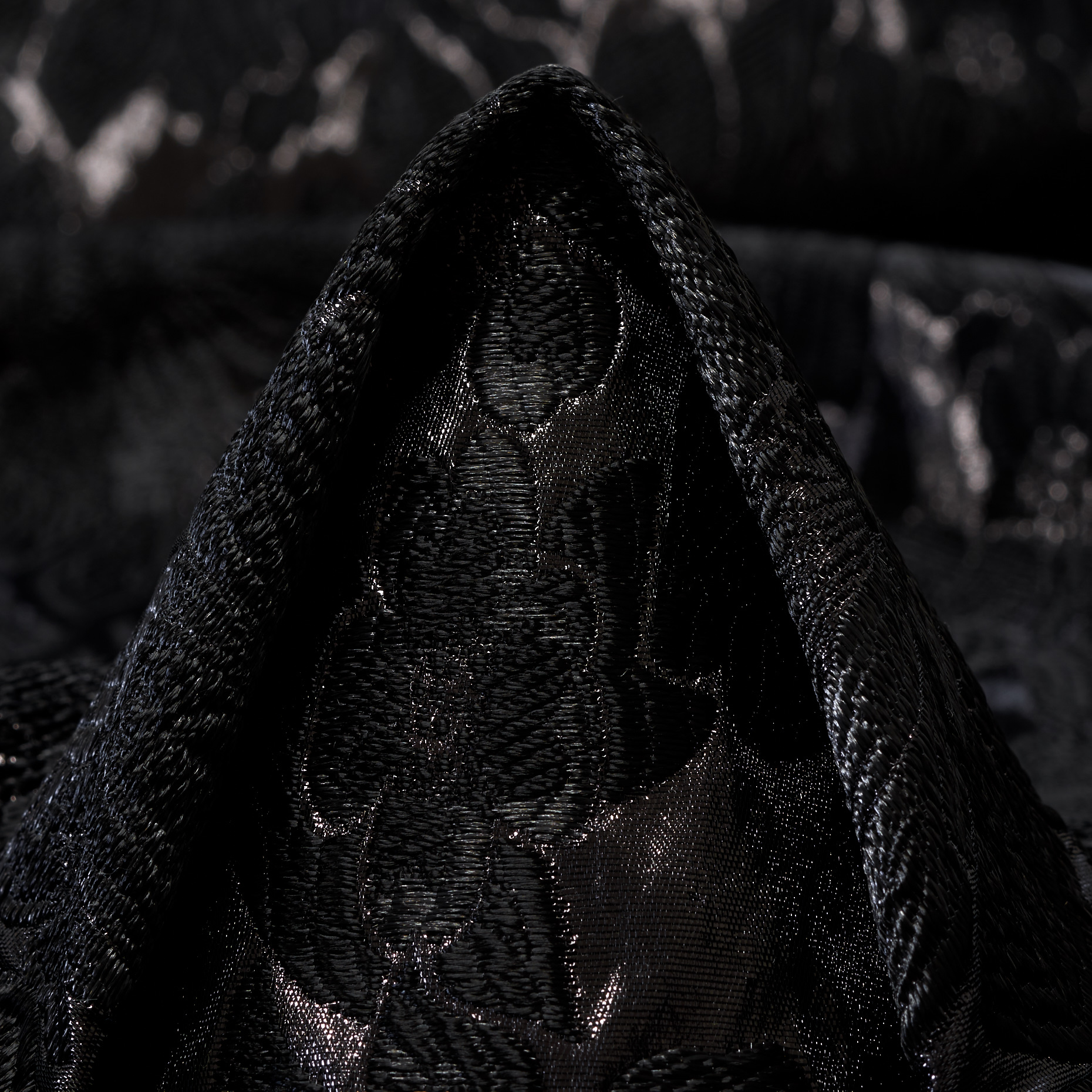 Jacquard, Acetato, Tono su Tono, Jet Black