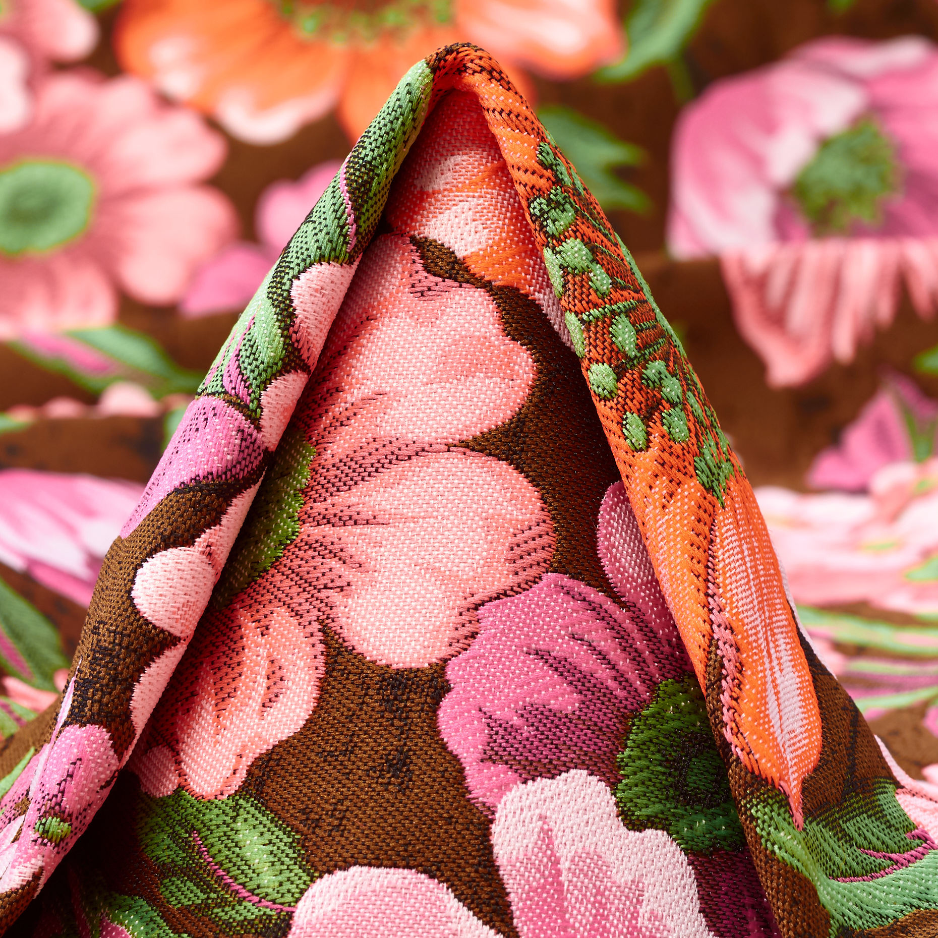 Jacquard, Double, Floreale, Toffee&Fuchsia Pink (P000007070)