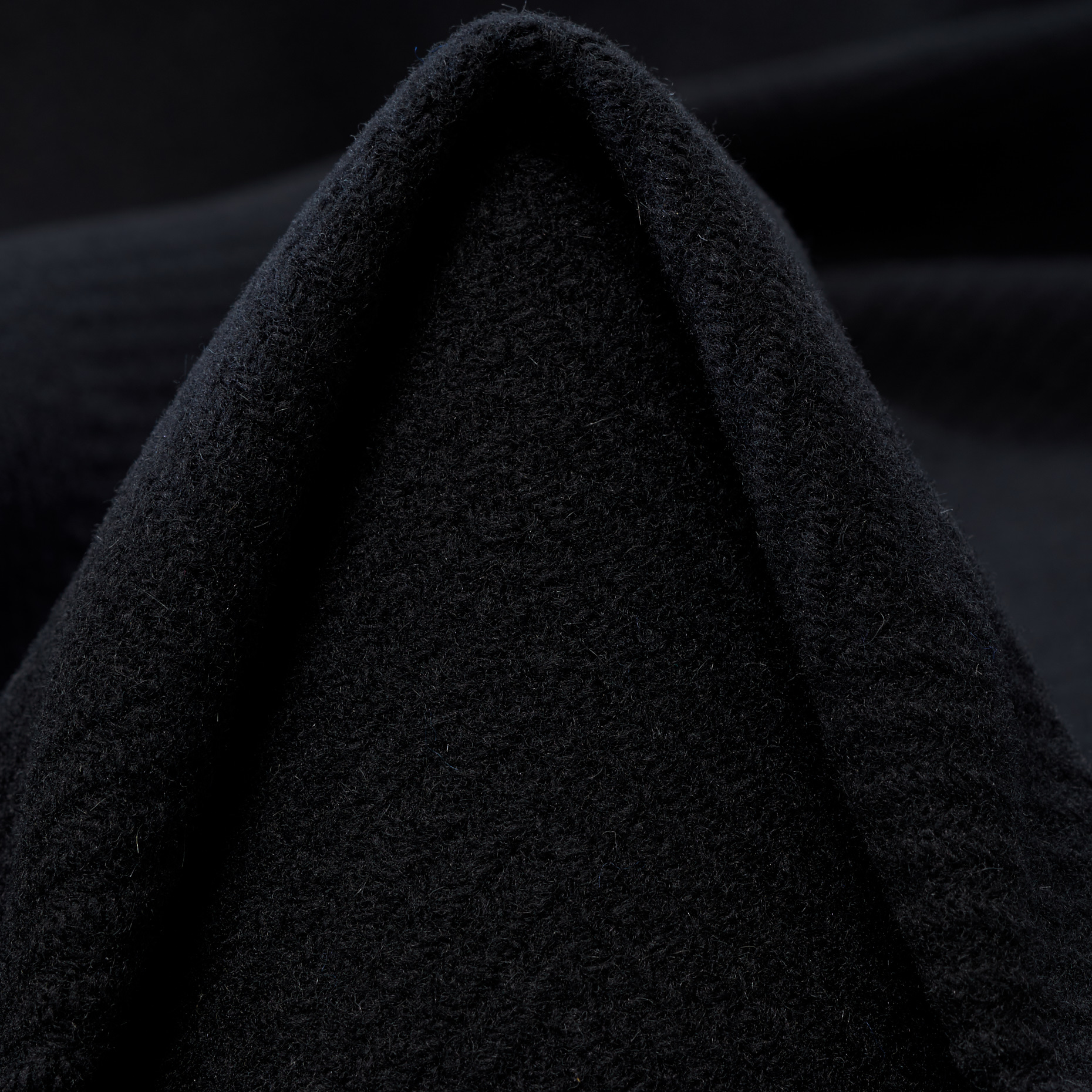 Herringbone, Virgin Wool, Tone on Tone, Raven Black