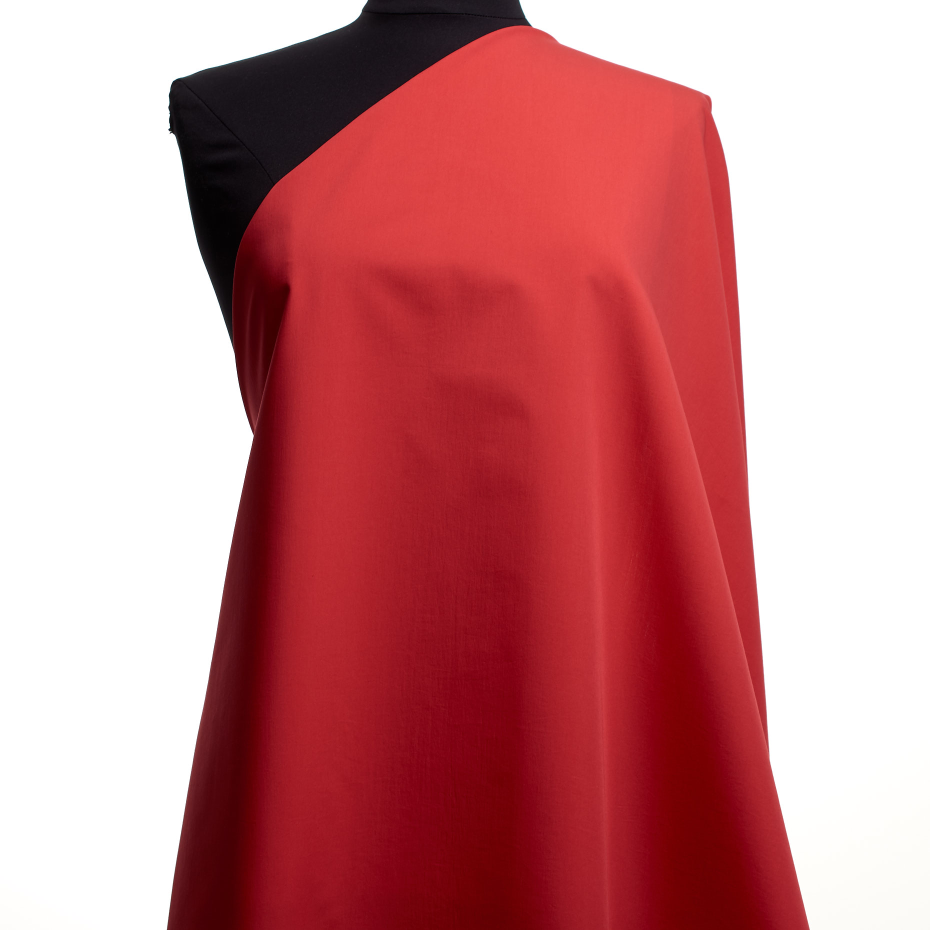 POPLIN, COTTON, SILK, LIPSTICK RED