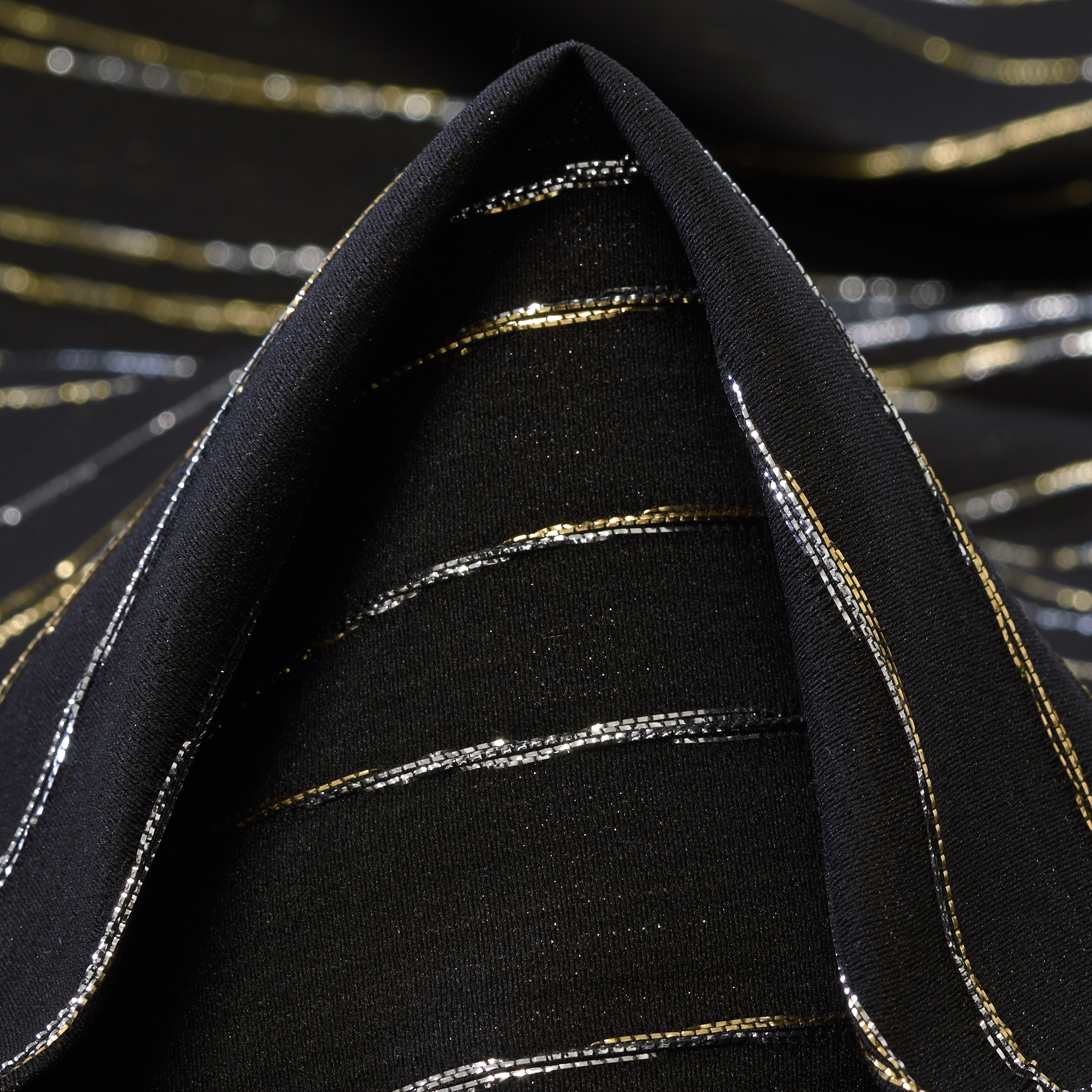 Lúrex, Viscosa Mix, Metallic, Raven Black&Pale Gold