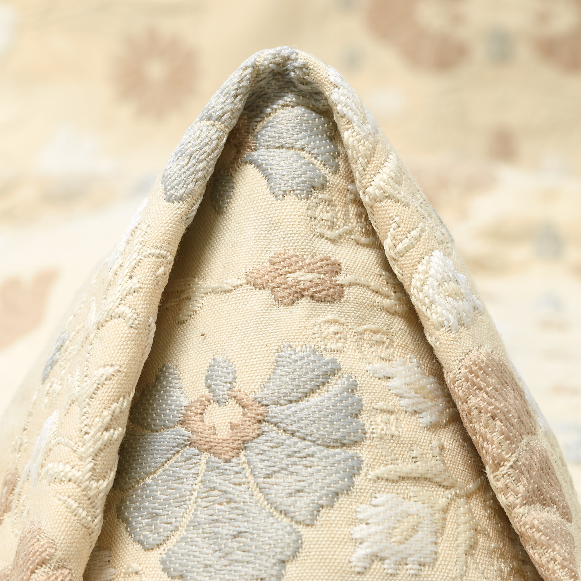 COTTON, EMBROIDERED, FLORAL, BONE WHITE