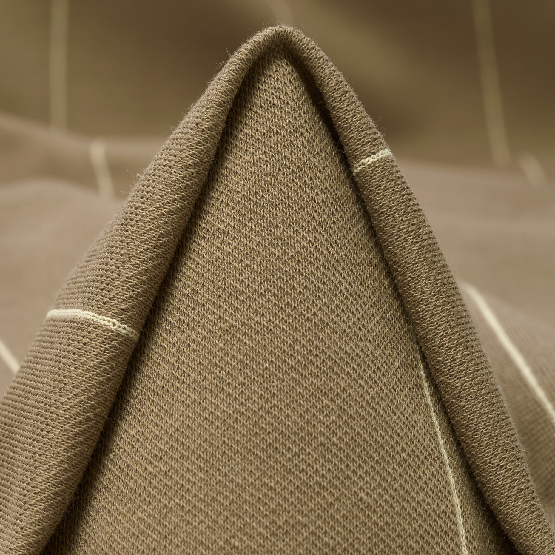 Jersey, Algodón, Rayas, Warm Taupe