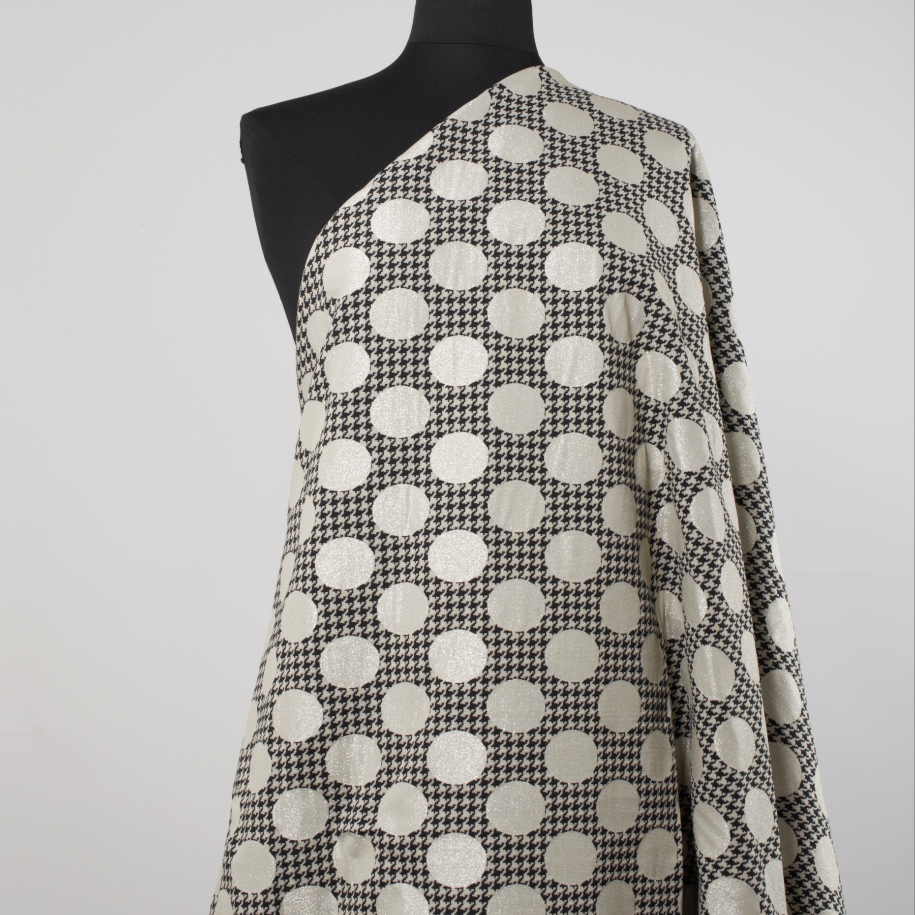 JACQUARD, COTTON ELASTIC, LUREX, IVORY&RAVEN BLACK