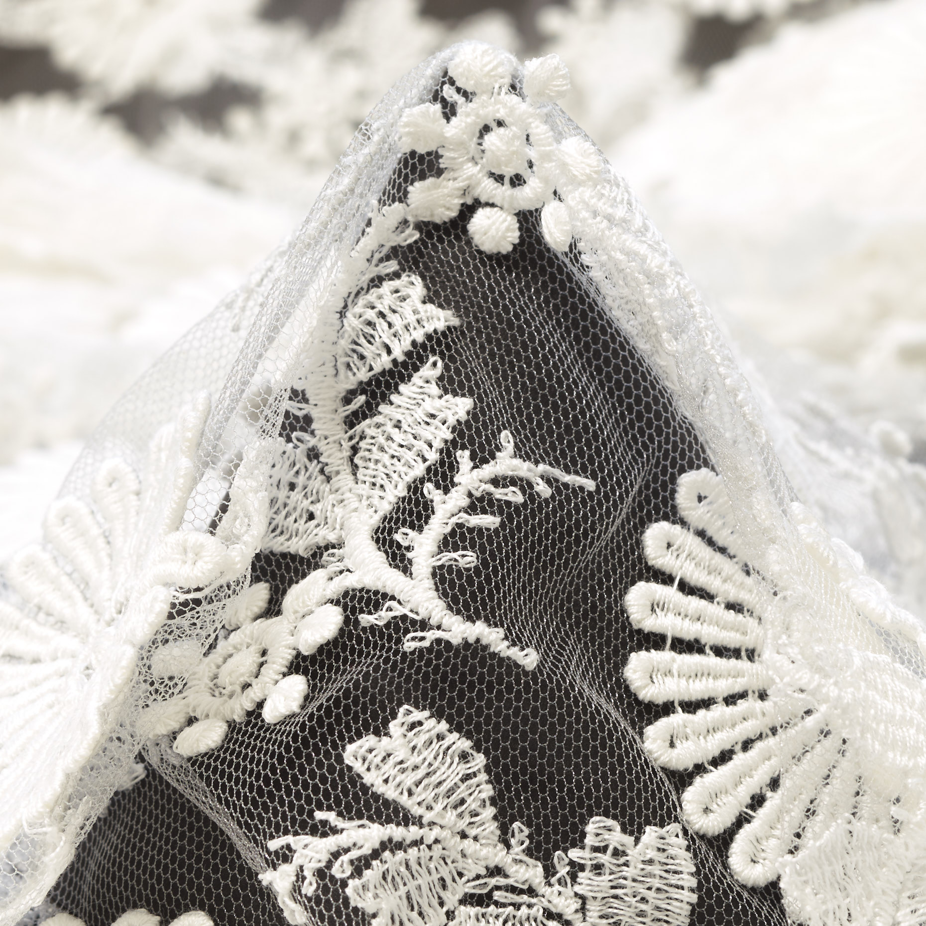Tulle, Ricamato, Floreale, Snow White
