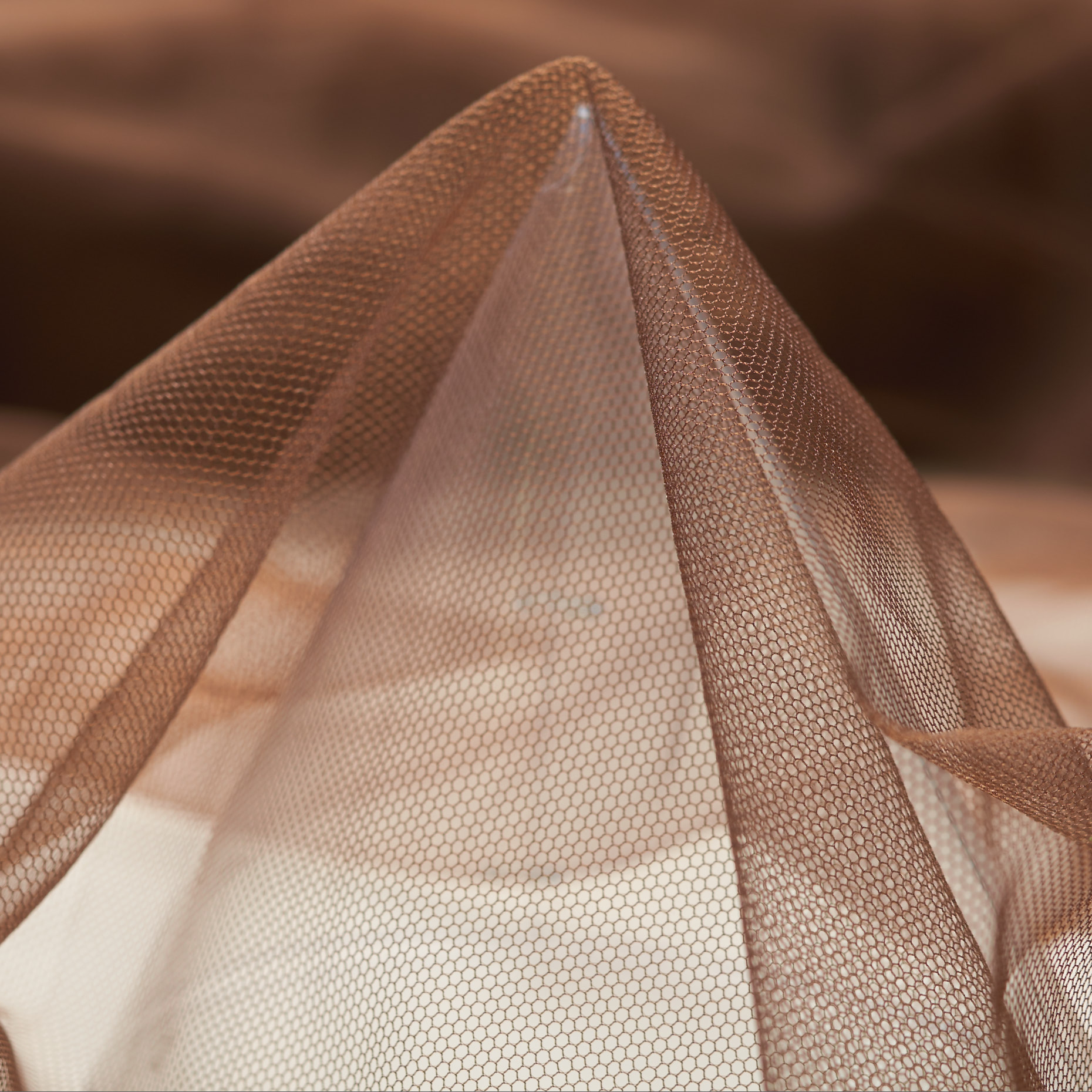 TULLE, POLYAMID, MAHOGANY