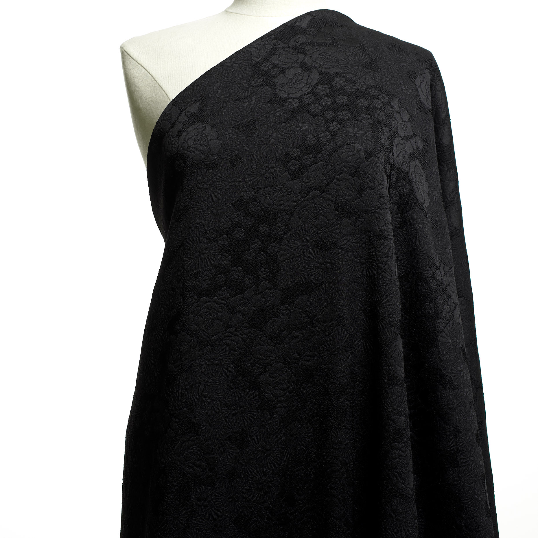 JACQUARD, FLORAL, RAVEN BLACK