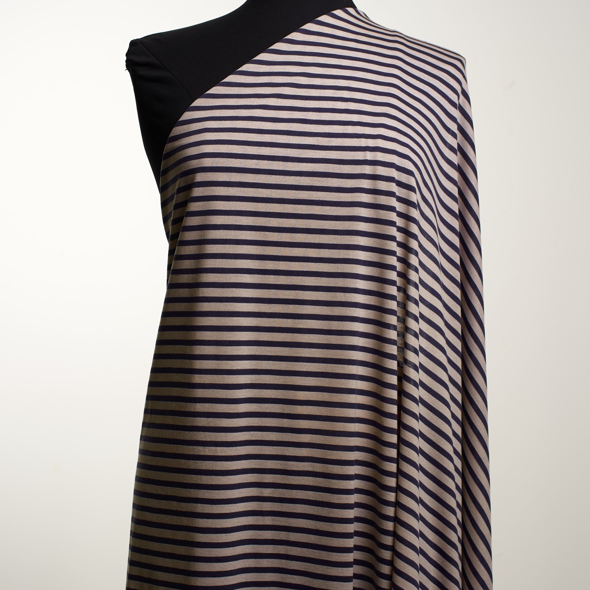 SINGLE JERSEY, VISCOSE, STRIPES, DENIM&IVORY
