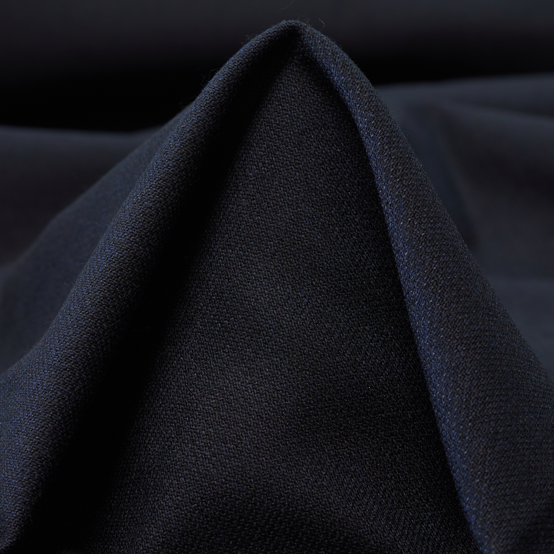 Twill, Viscose Wool, Melange, Midnight Blue