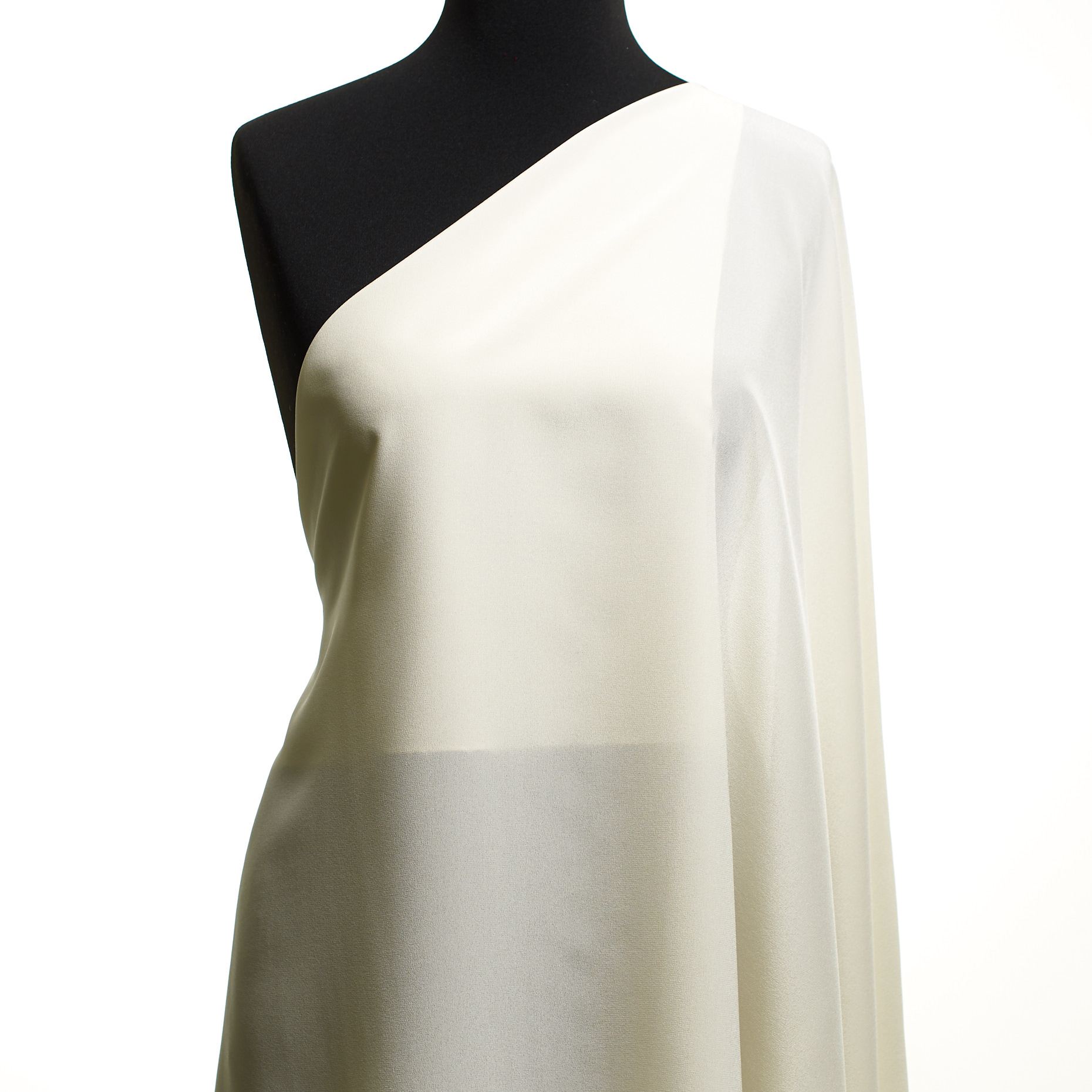 CRÊPE DE CHINE, SILK, LUCENT WHITE