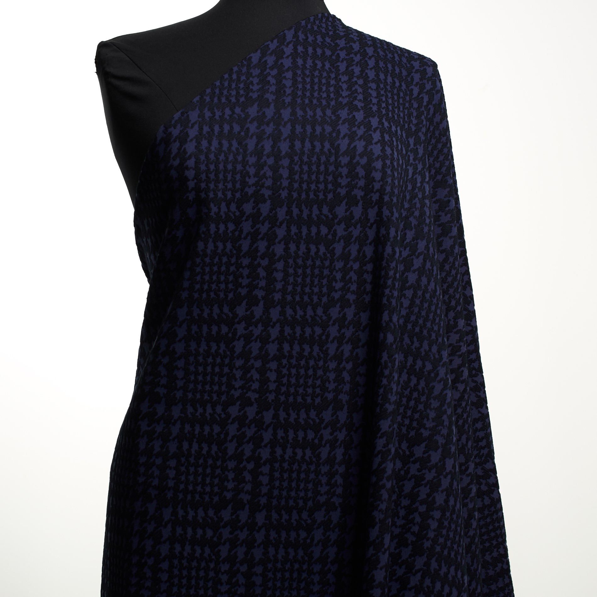 Jersey, Jacquard, Houndstooth, Deep Ultramarine