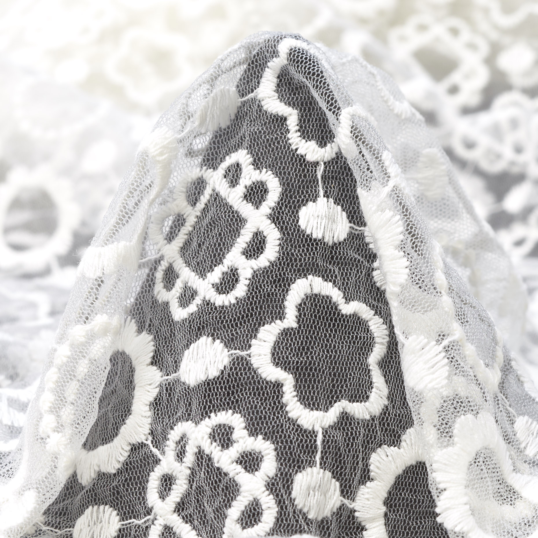 LACE, COTTON BLEND, FLORAL, LUCENT WHITE