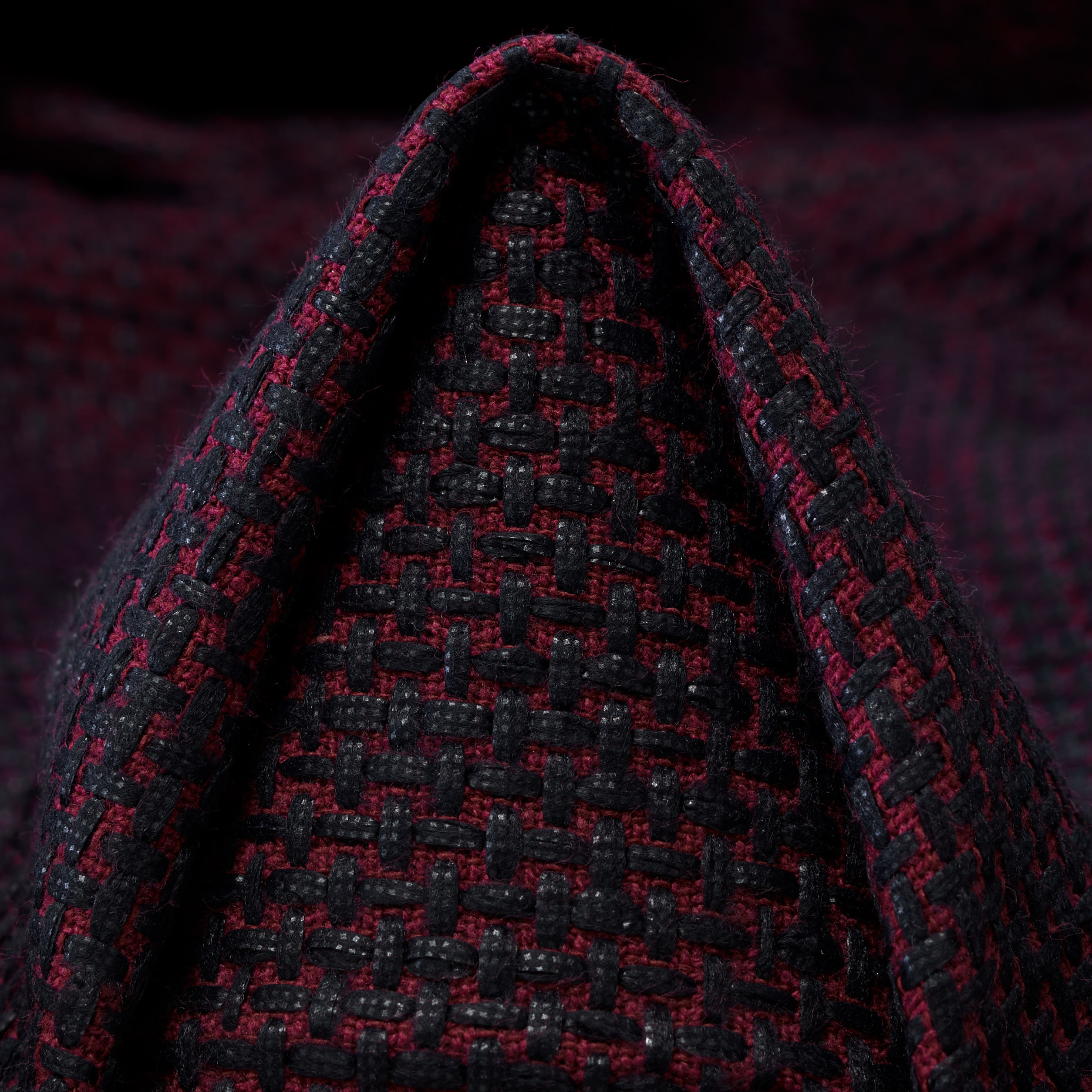 Baumwolle, Micro Design, Brick Red&Raven Black