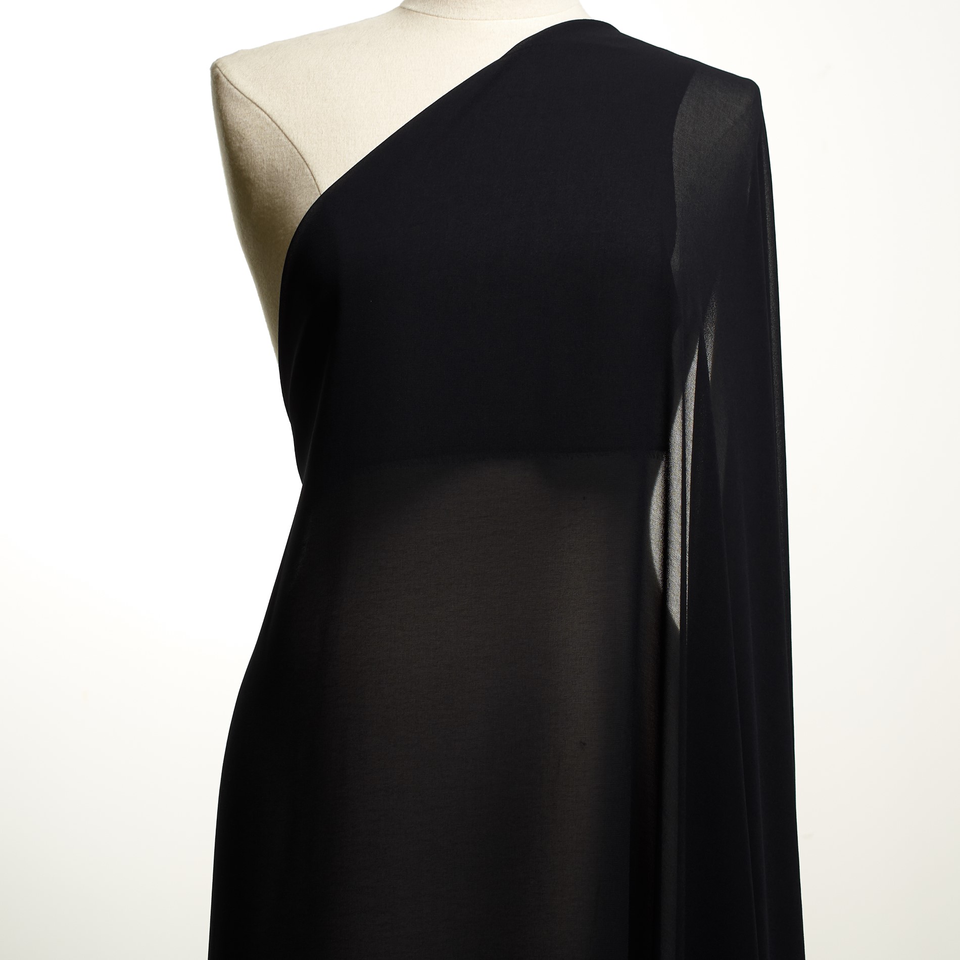 CRÊPE, TRANSPARENT, RAVEN BLACK
